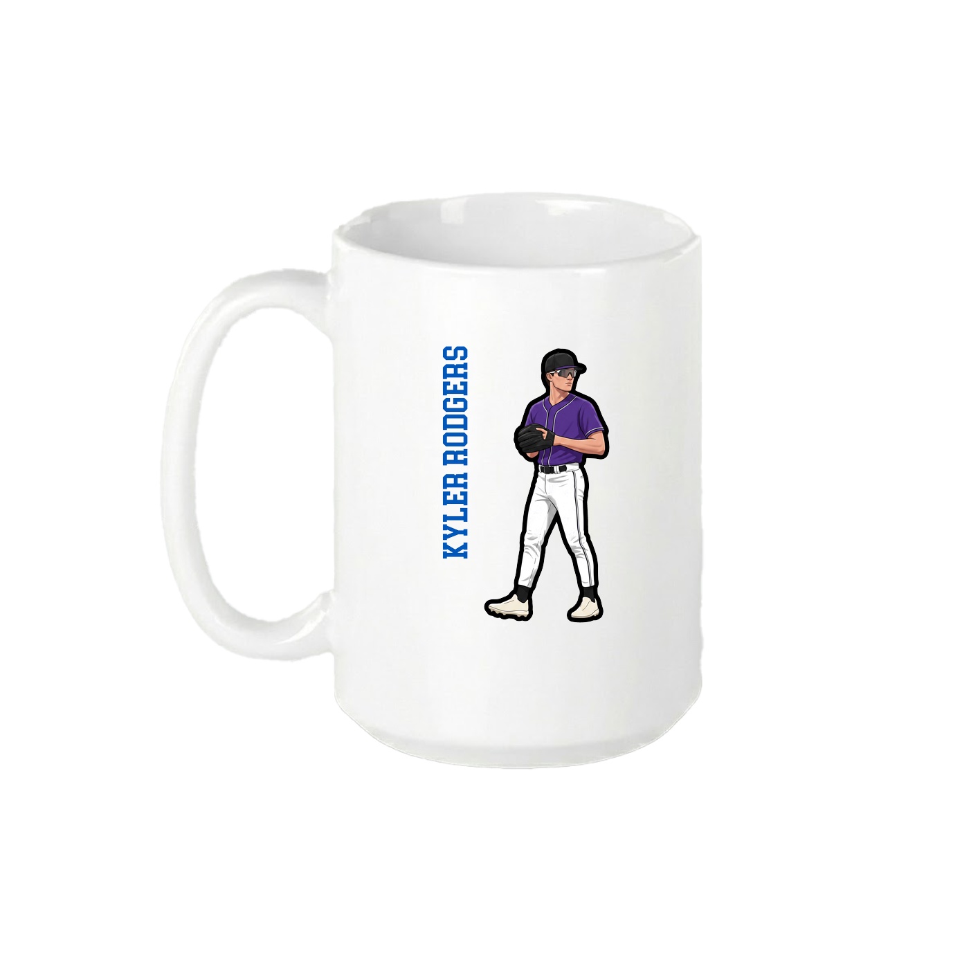 15oz Coffee Mug — Name Vertical in White