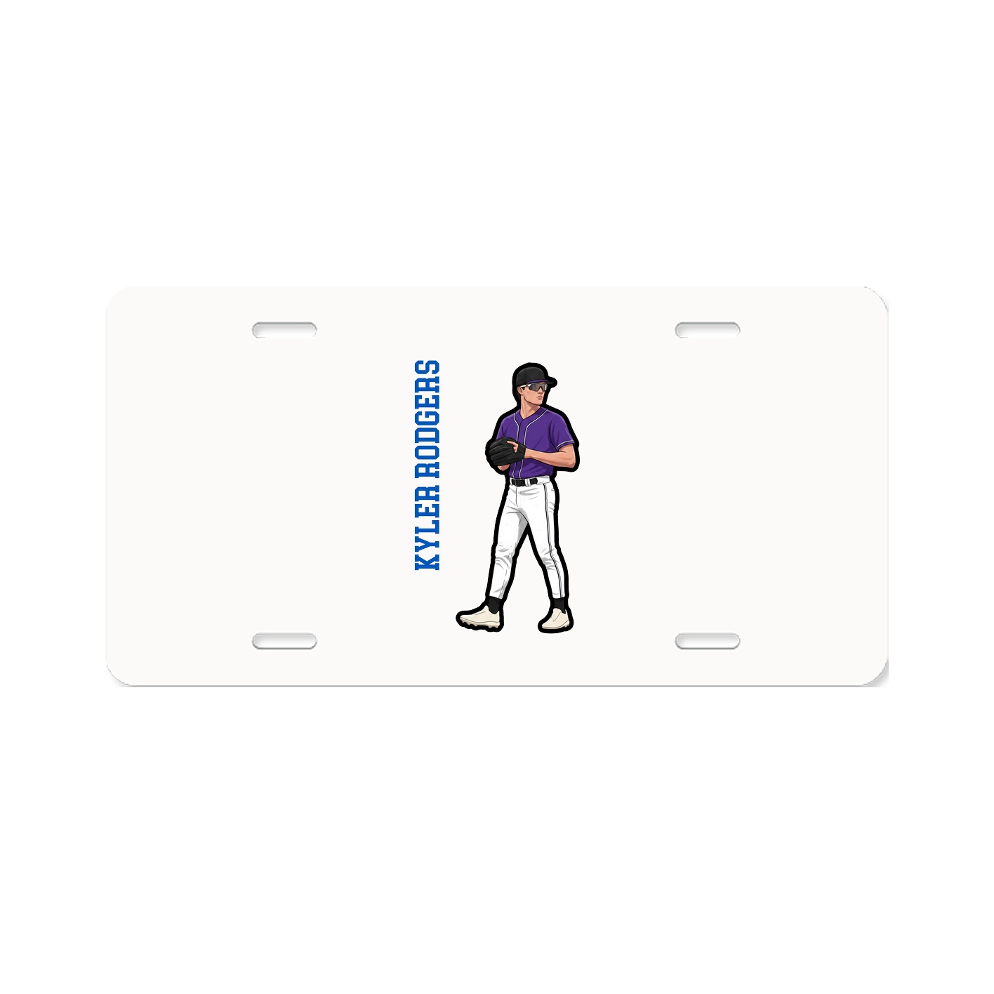 License Plate — Name Vertical in Classic