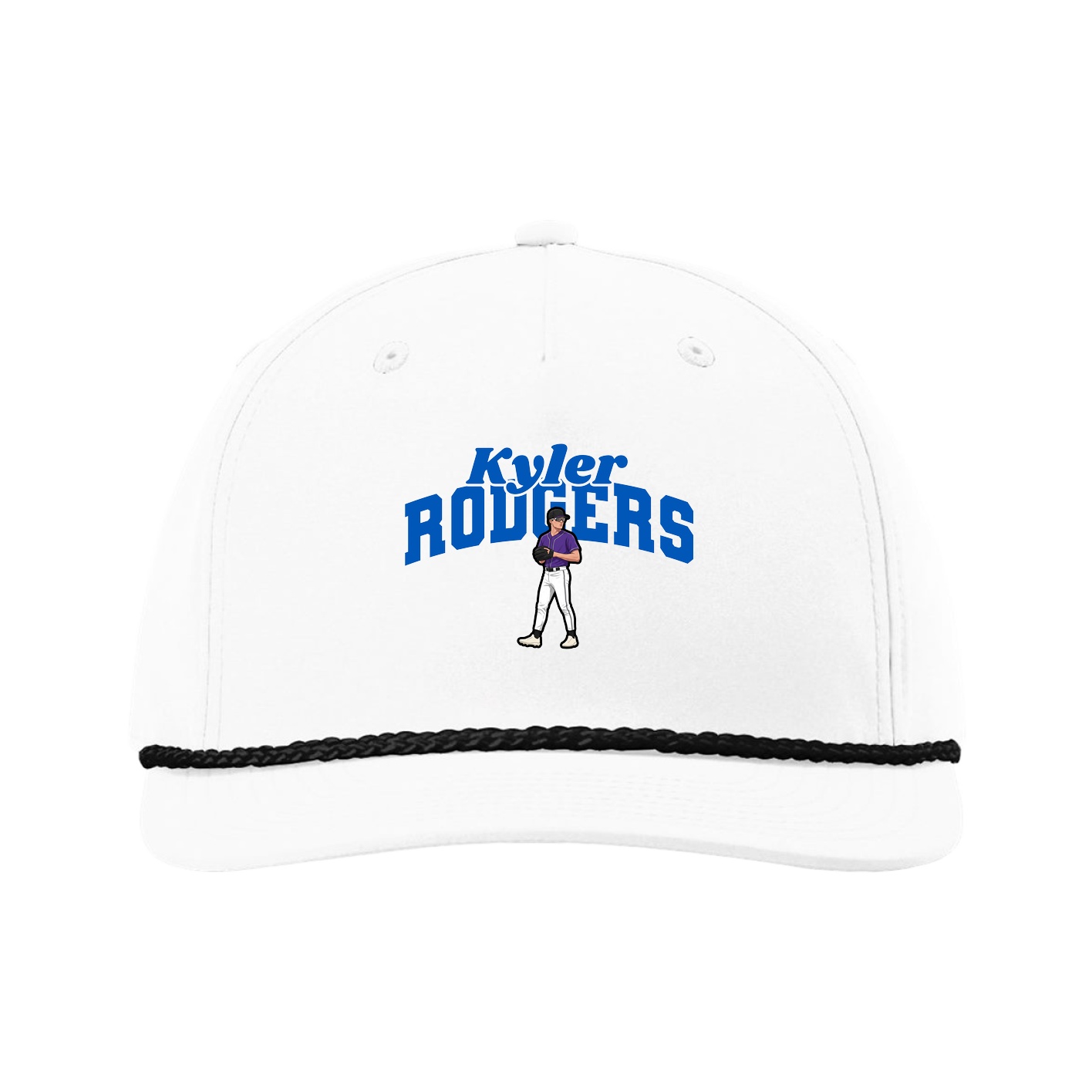 Five-Panel Classic Rope Cap — Signature Arch in White