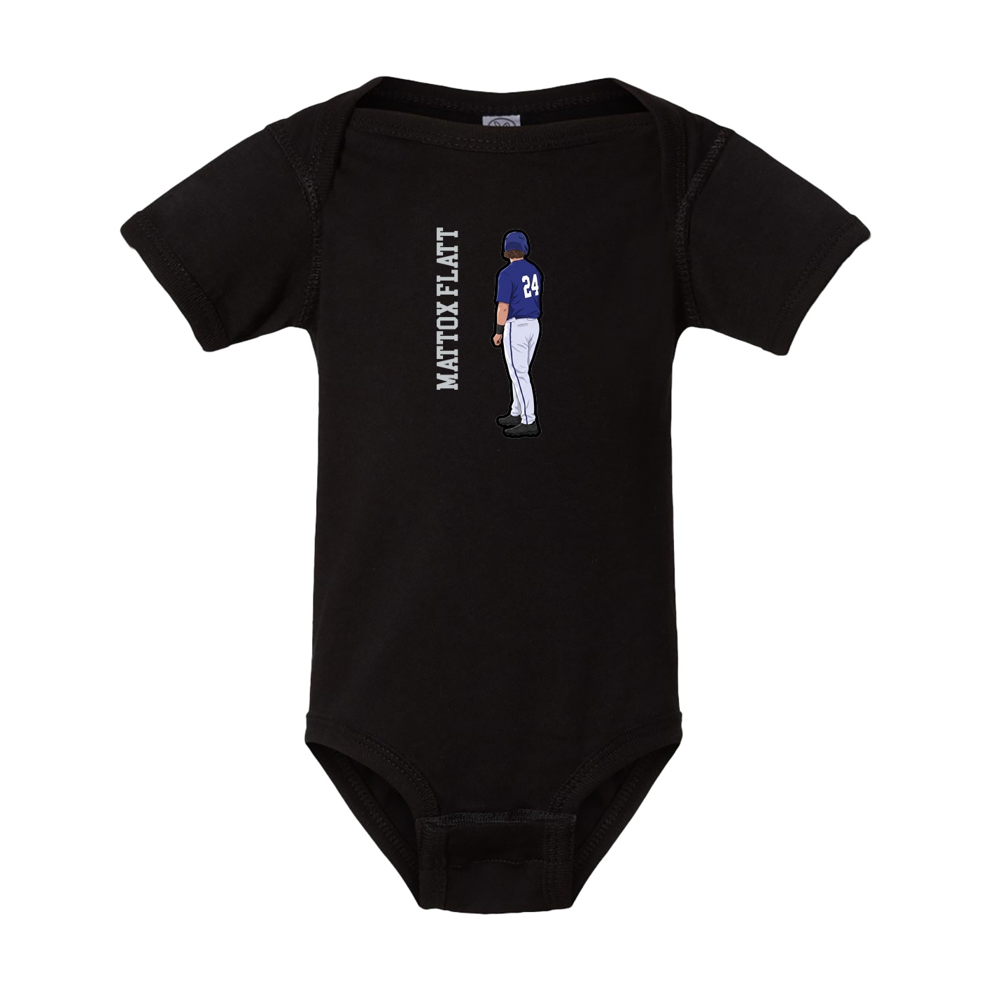 Baby Onesie — Name Vertical in Black