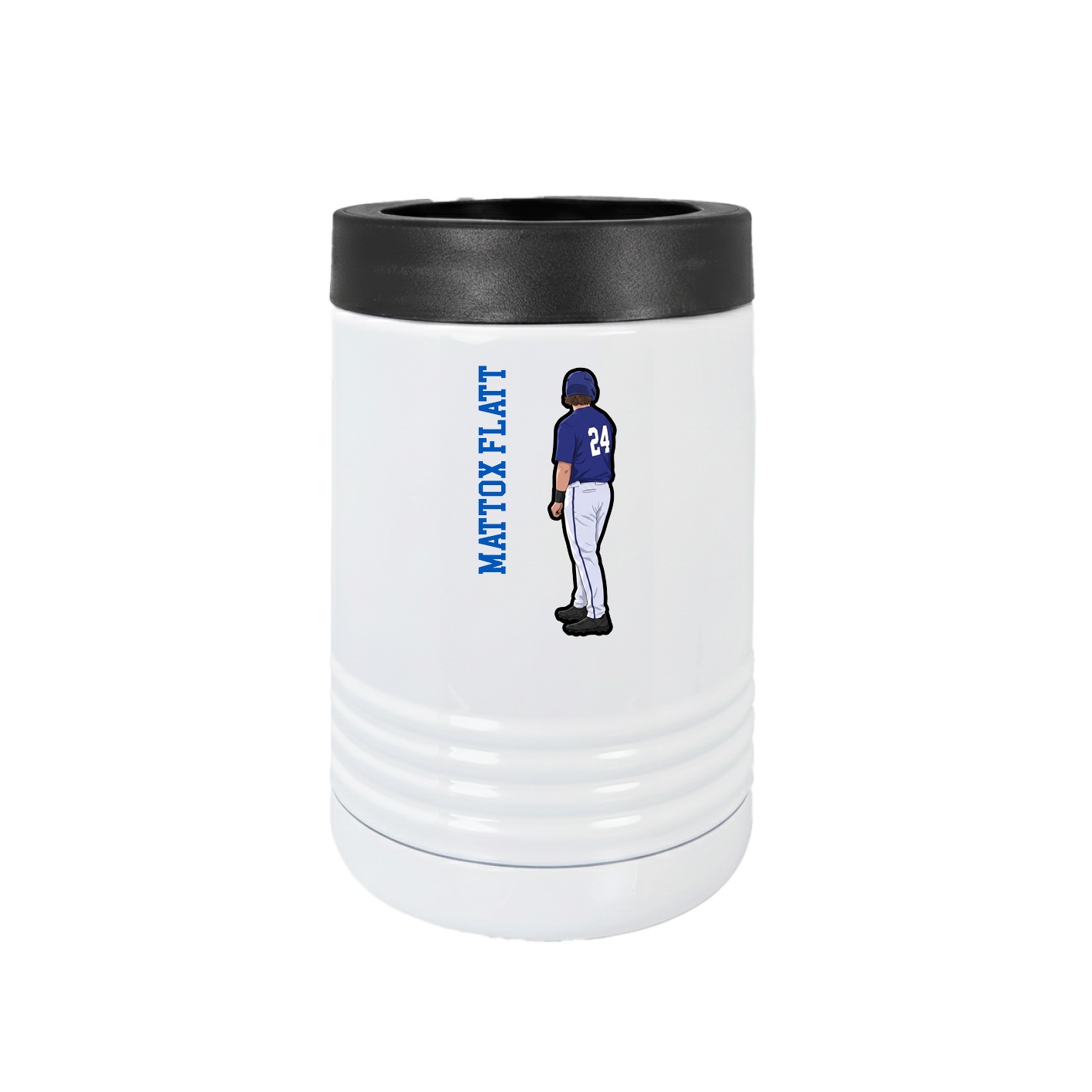 Beverage Holder — Name Vertical in White