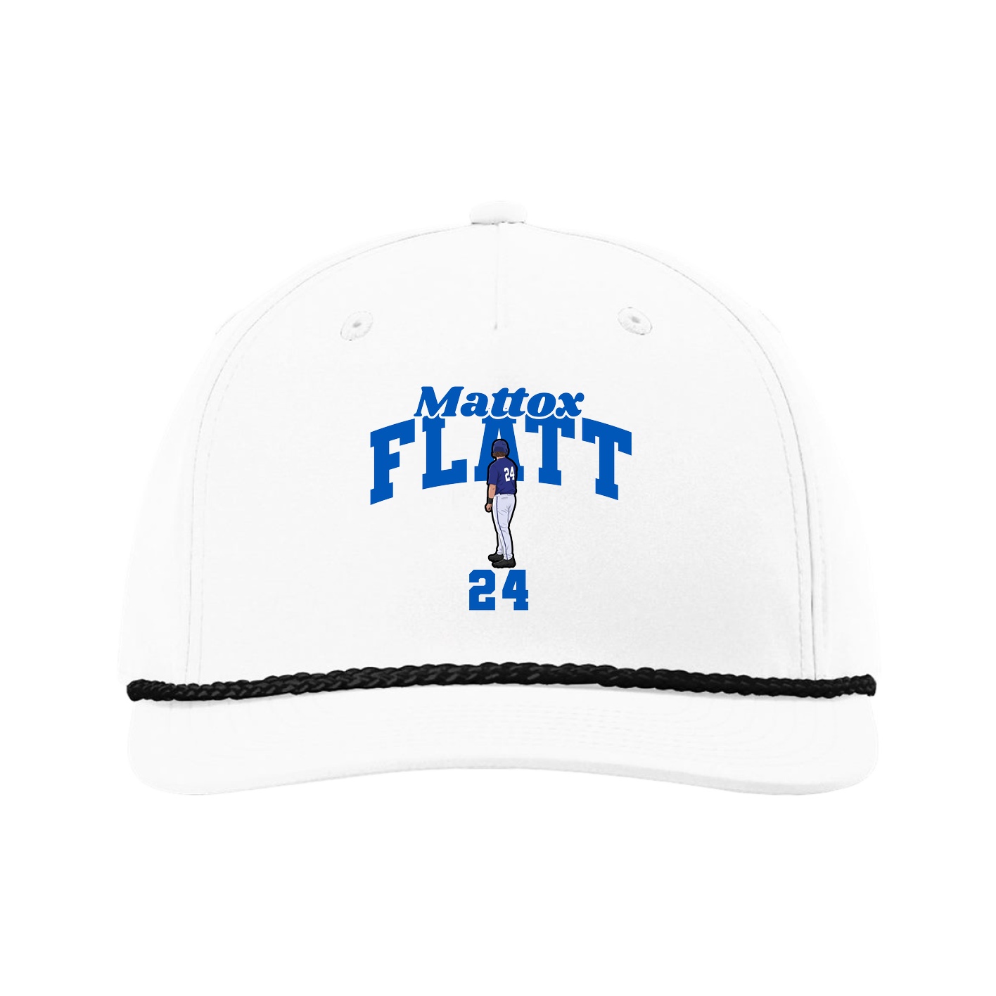 Five-Panel Classic Rope Cap — Signature Arch in White