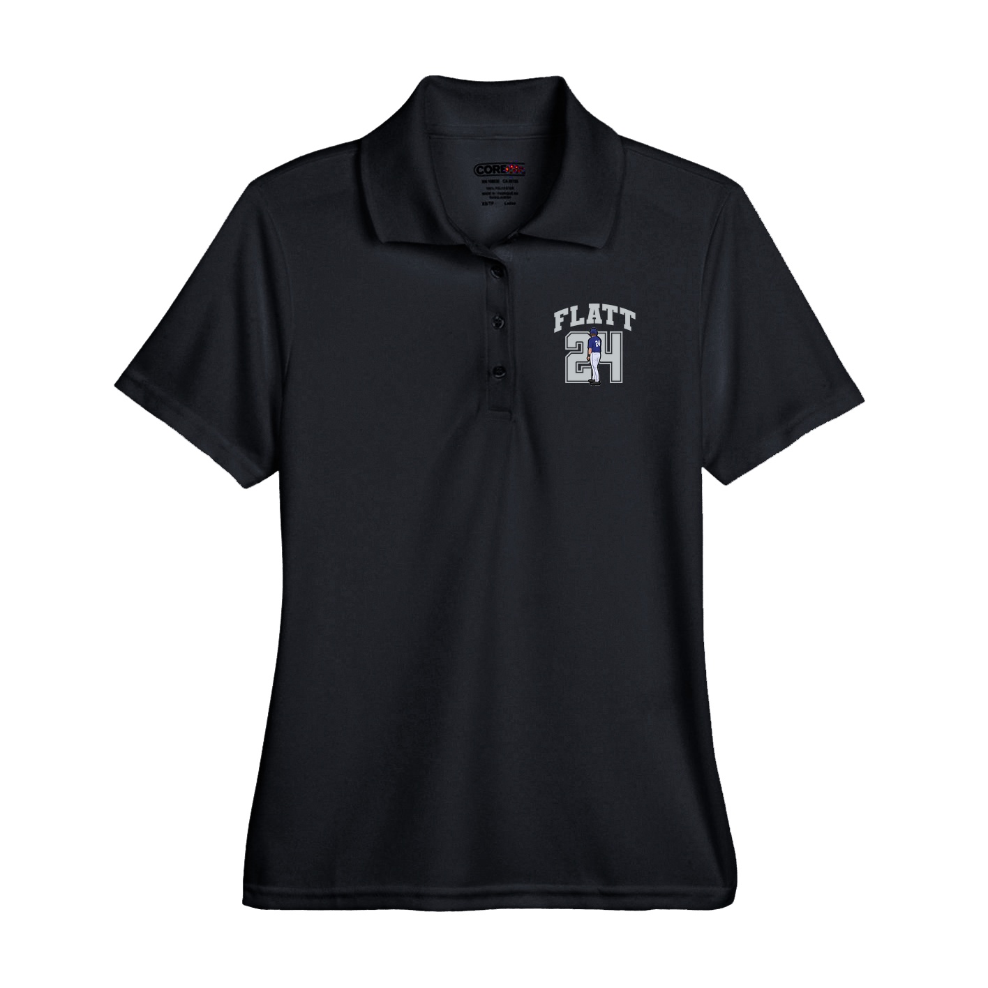Performance Polo — Number in Black