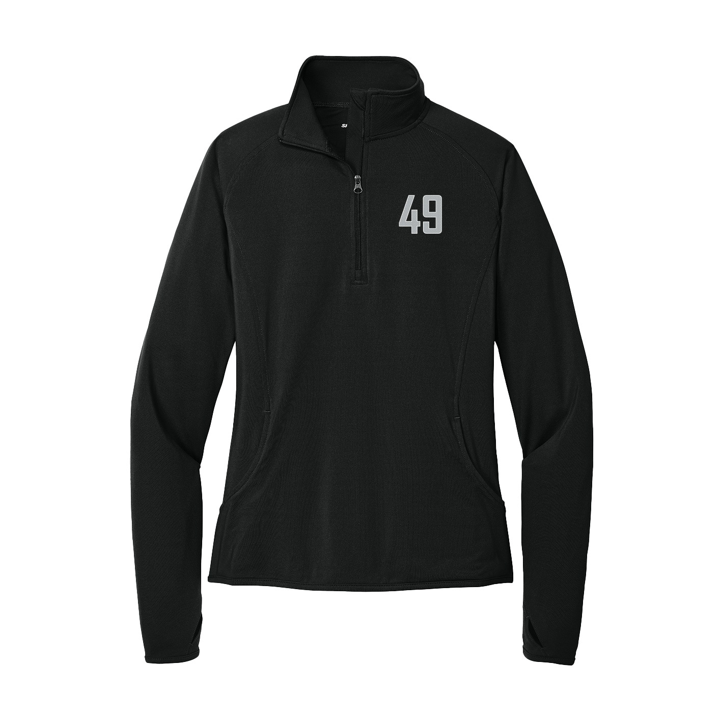 Women's Q-Zip Pullover — Front Shirsy in Black