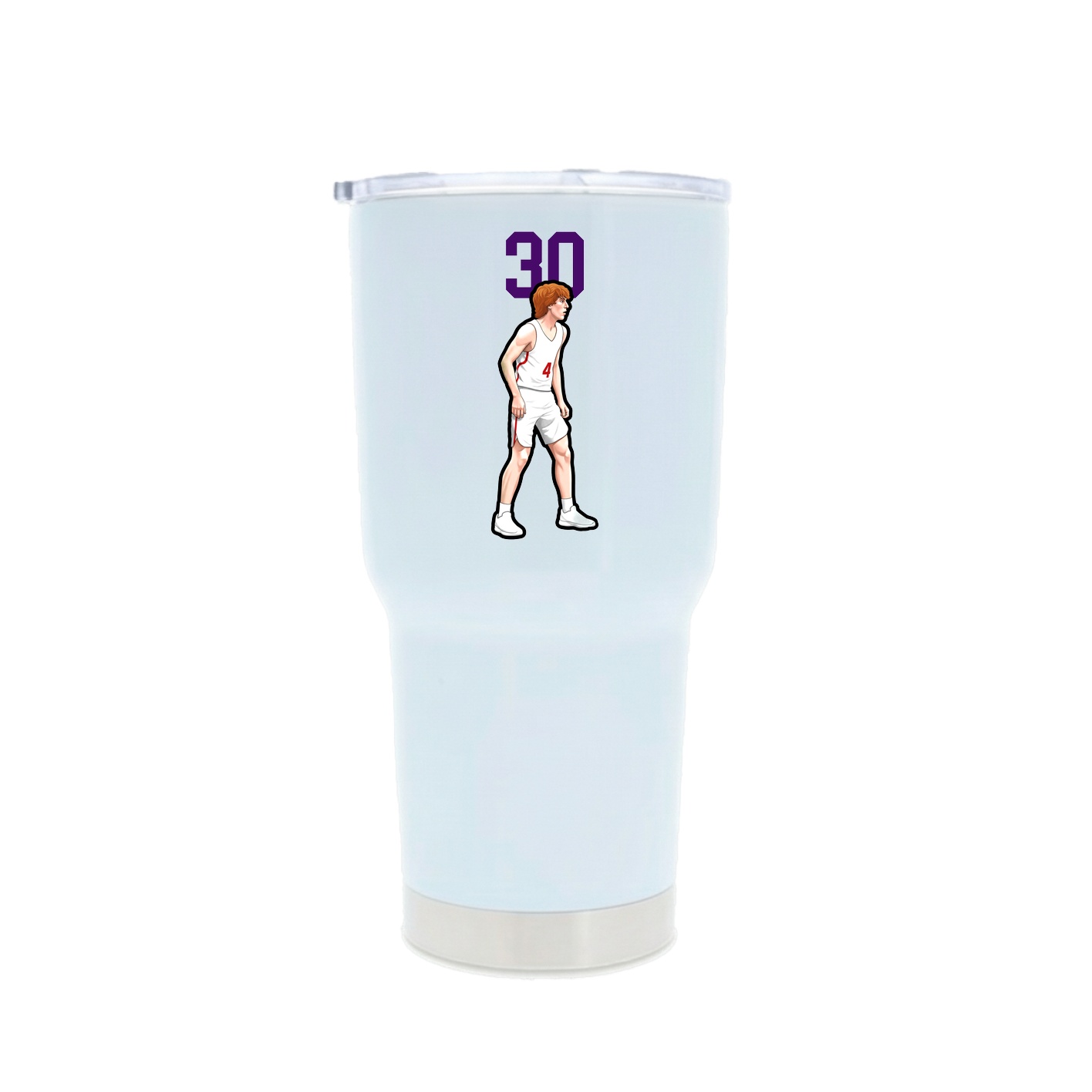 30oz Stainless Steel Tumbler — Number Top in White