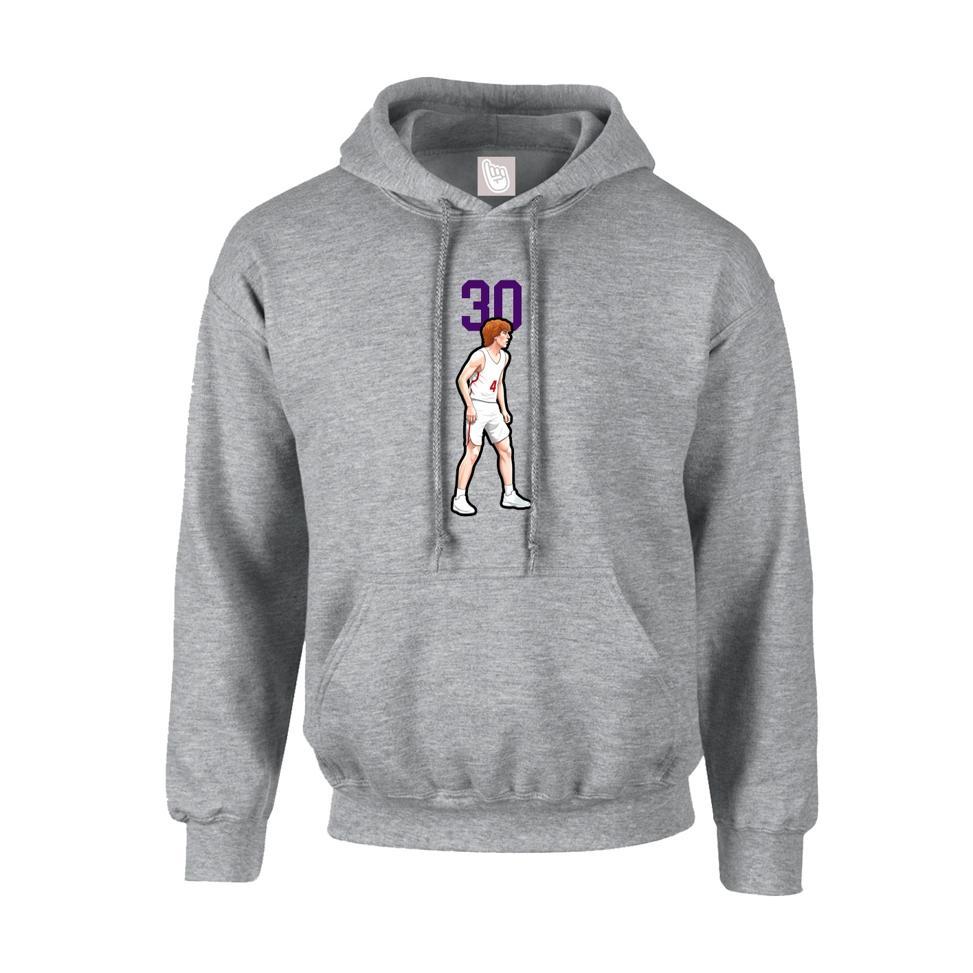 Youth Hoodie — Number Top in Grey