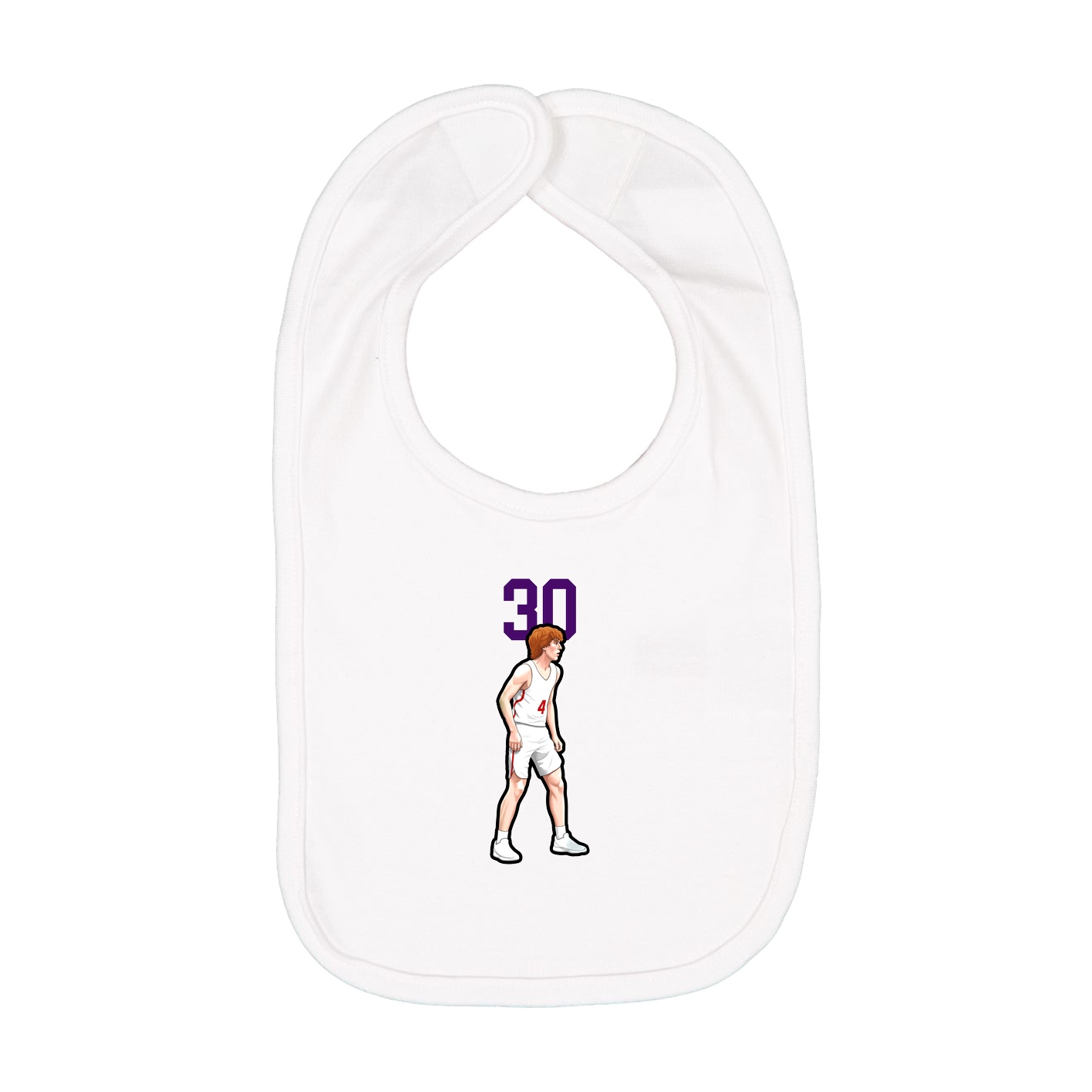 Infant Bib — Number Top in White