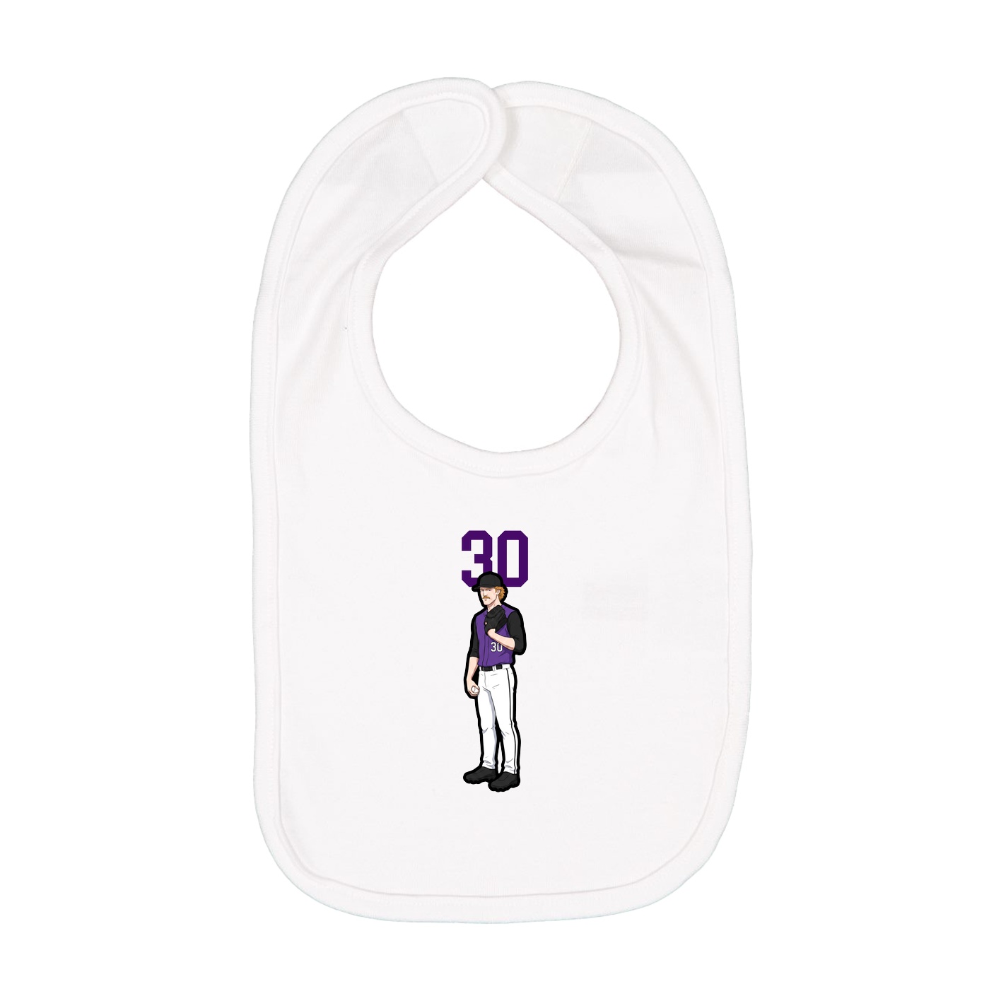 Infant Bib — Number Top in White