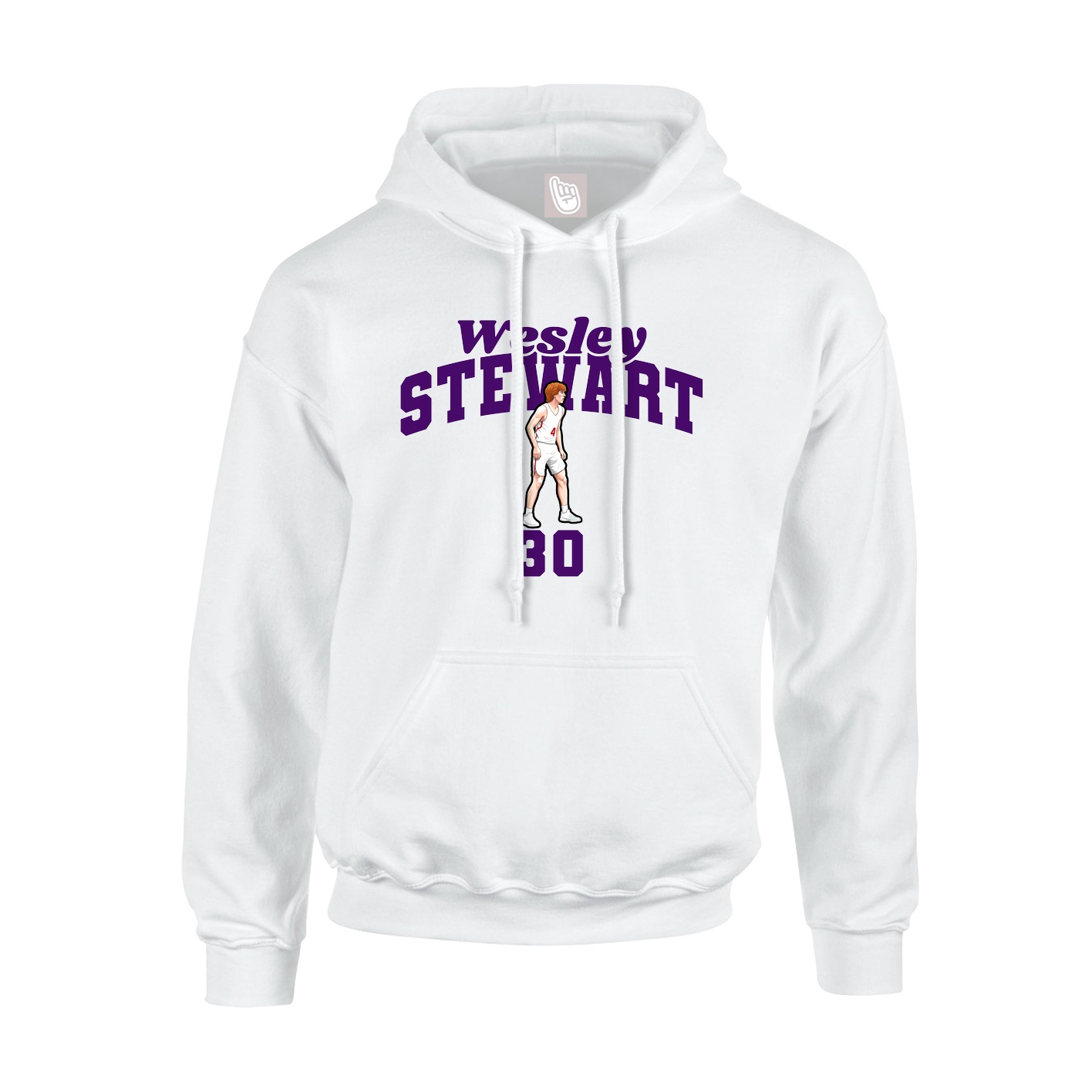 Youth Hoodie — Signature Arch in White