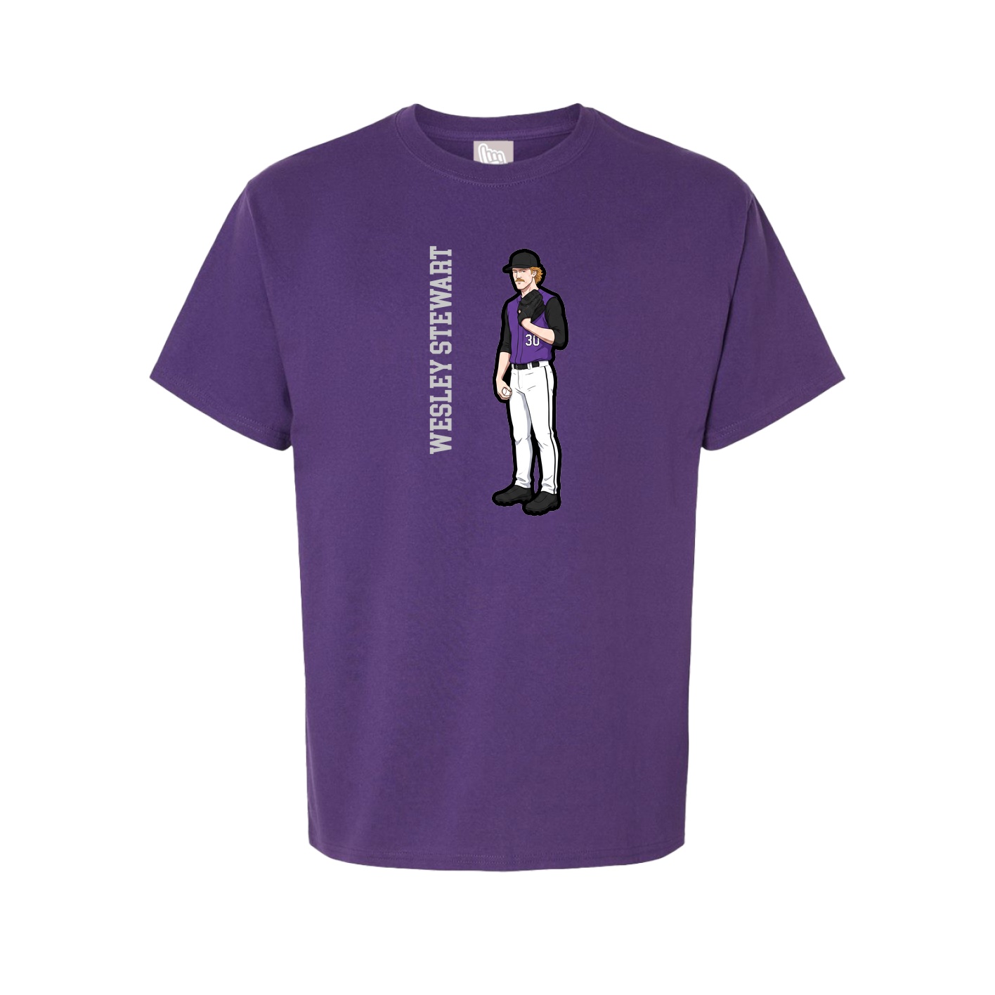 Tee — Name Vertical in Purple