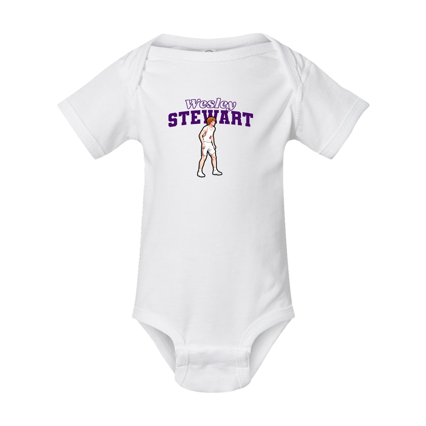 Baby Onesie — Name Arch in White