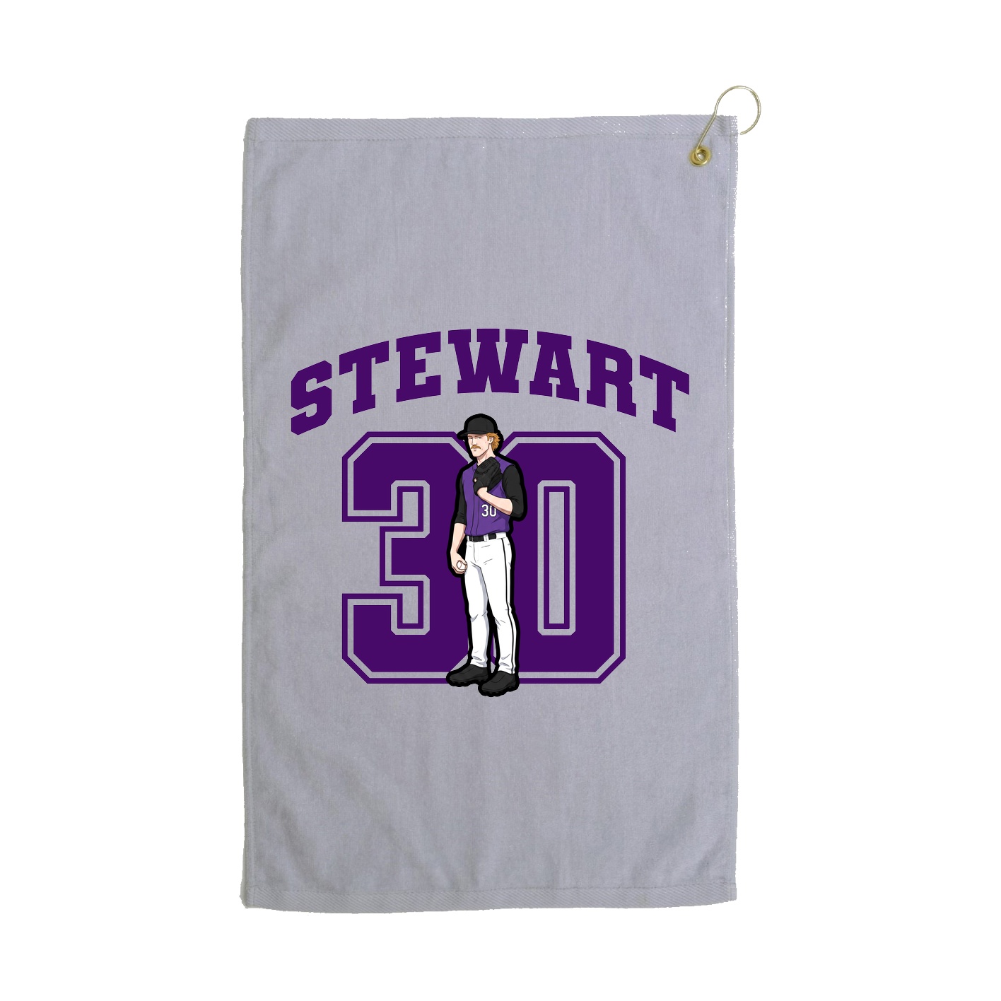 Golf Towel — Number in Grey