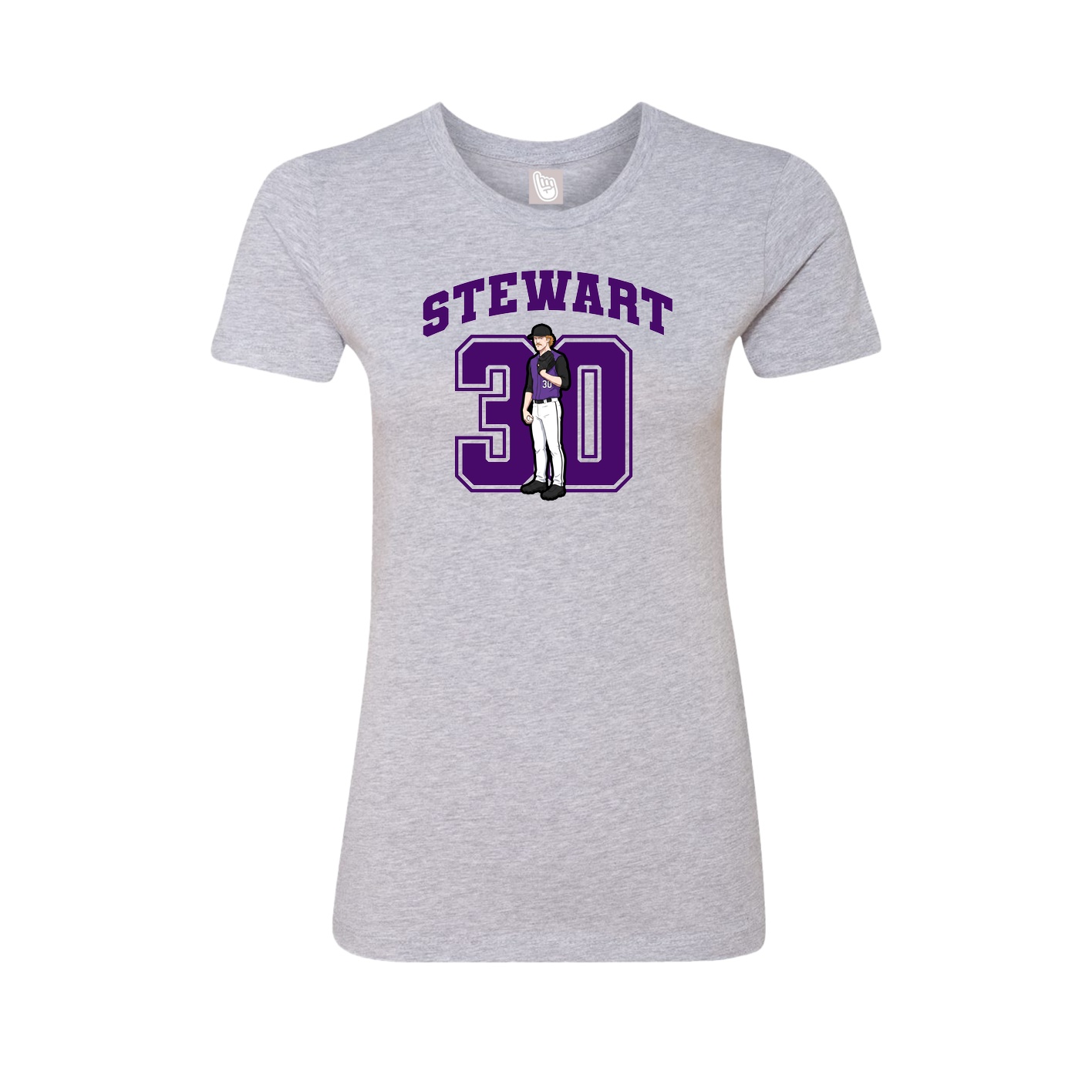 Fitted Women's Tee — Number in Grey