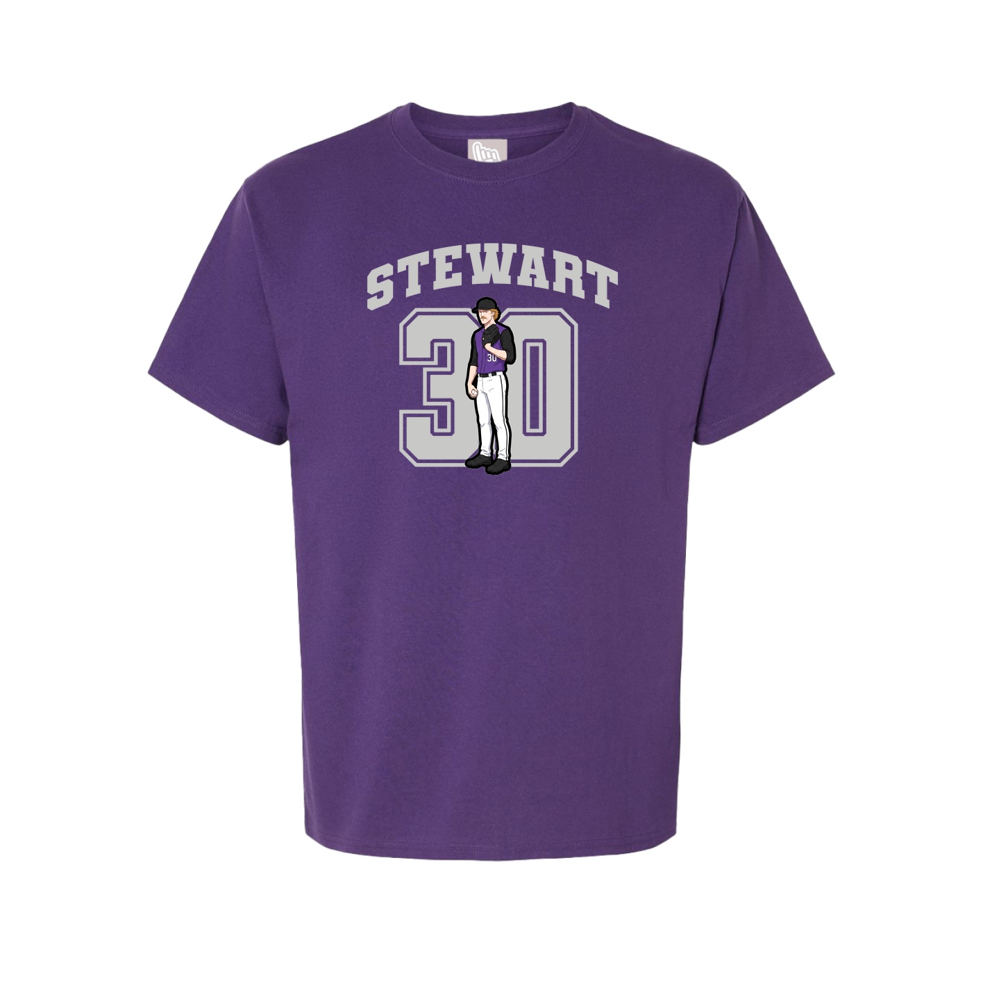 Youth Tee — Number in Purple