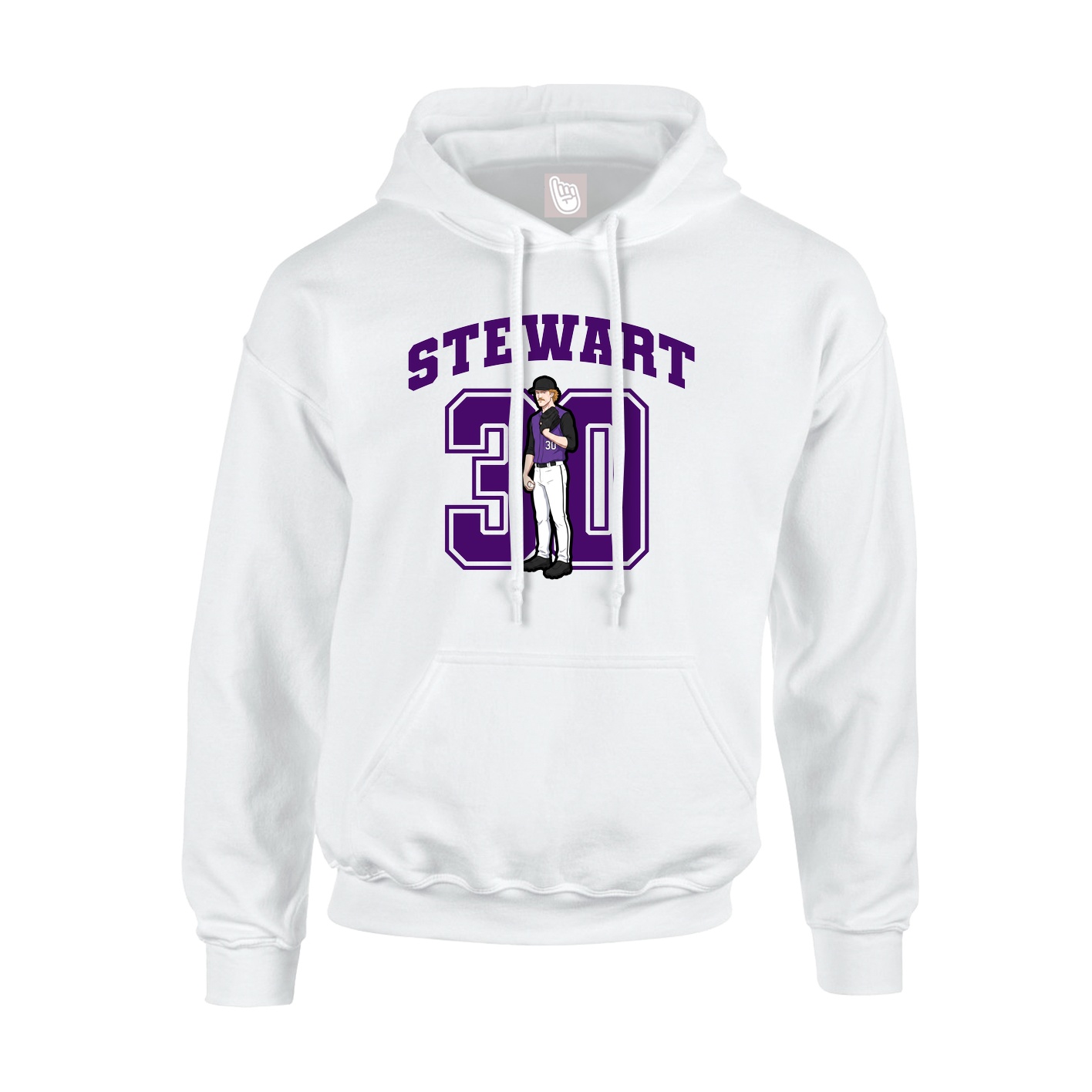Hoodie — Number in White