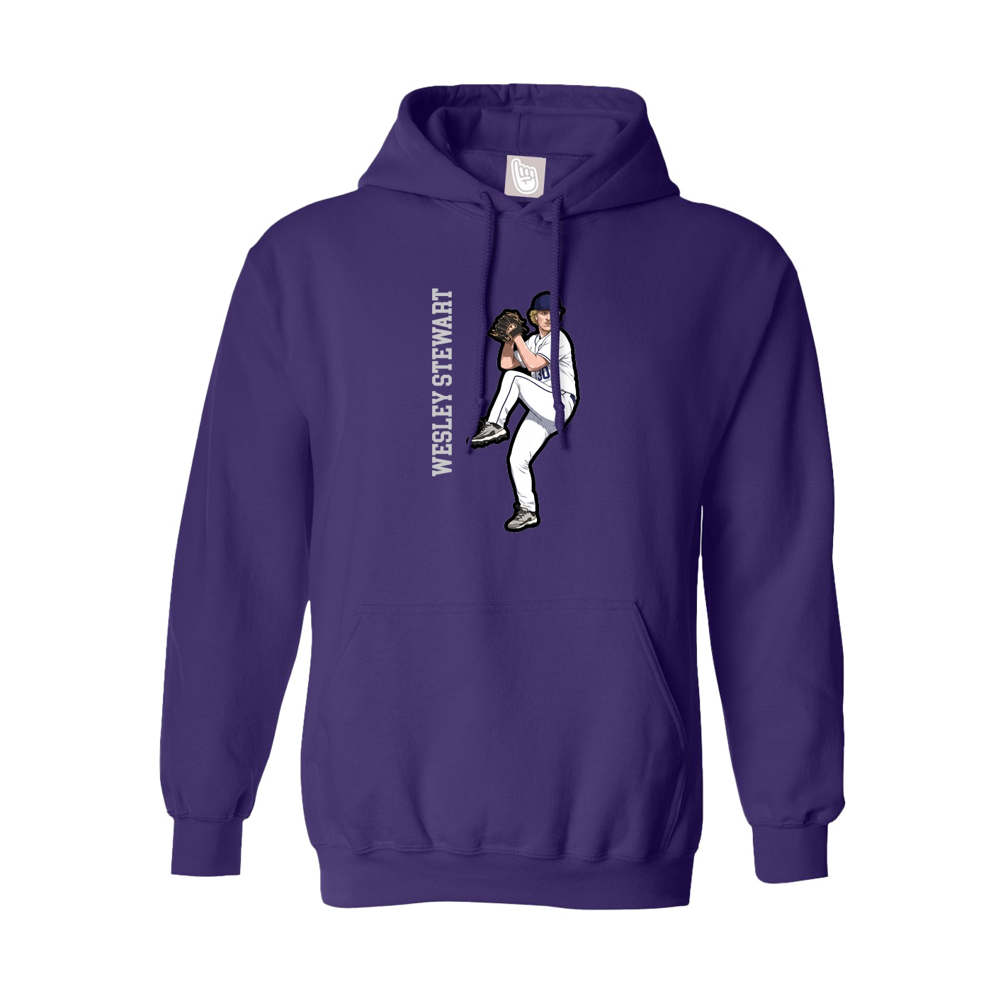 Hoodie — Name Vertical in Purple