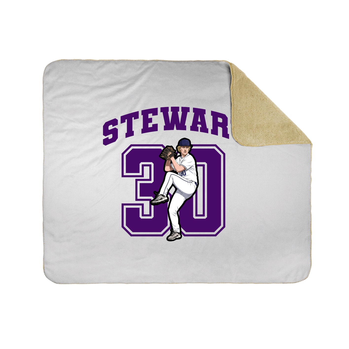 Throw Blanket — Number in White