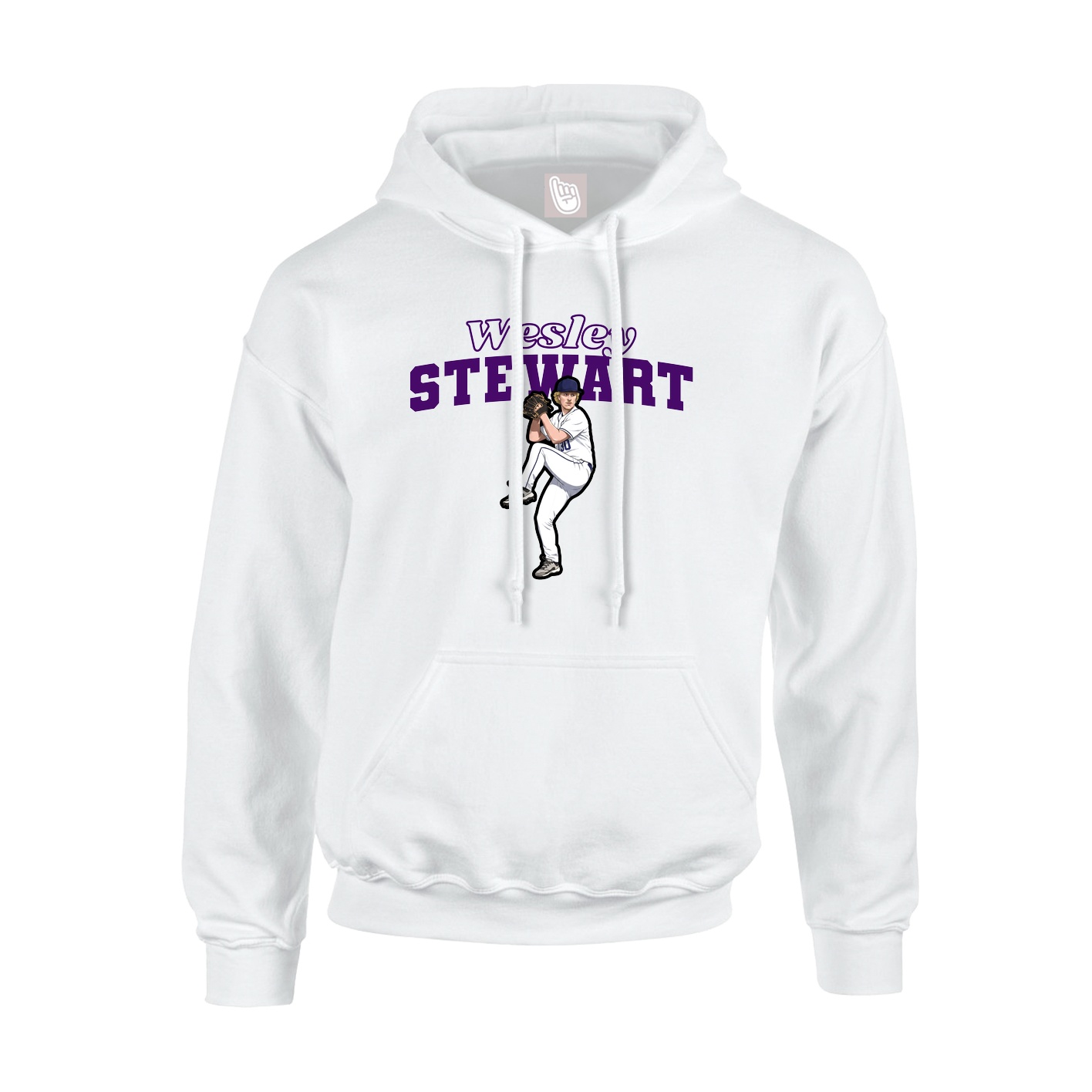 Hoodie — Name Arch in White