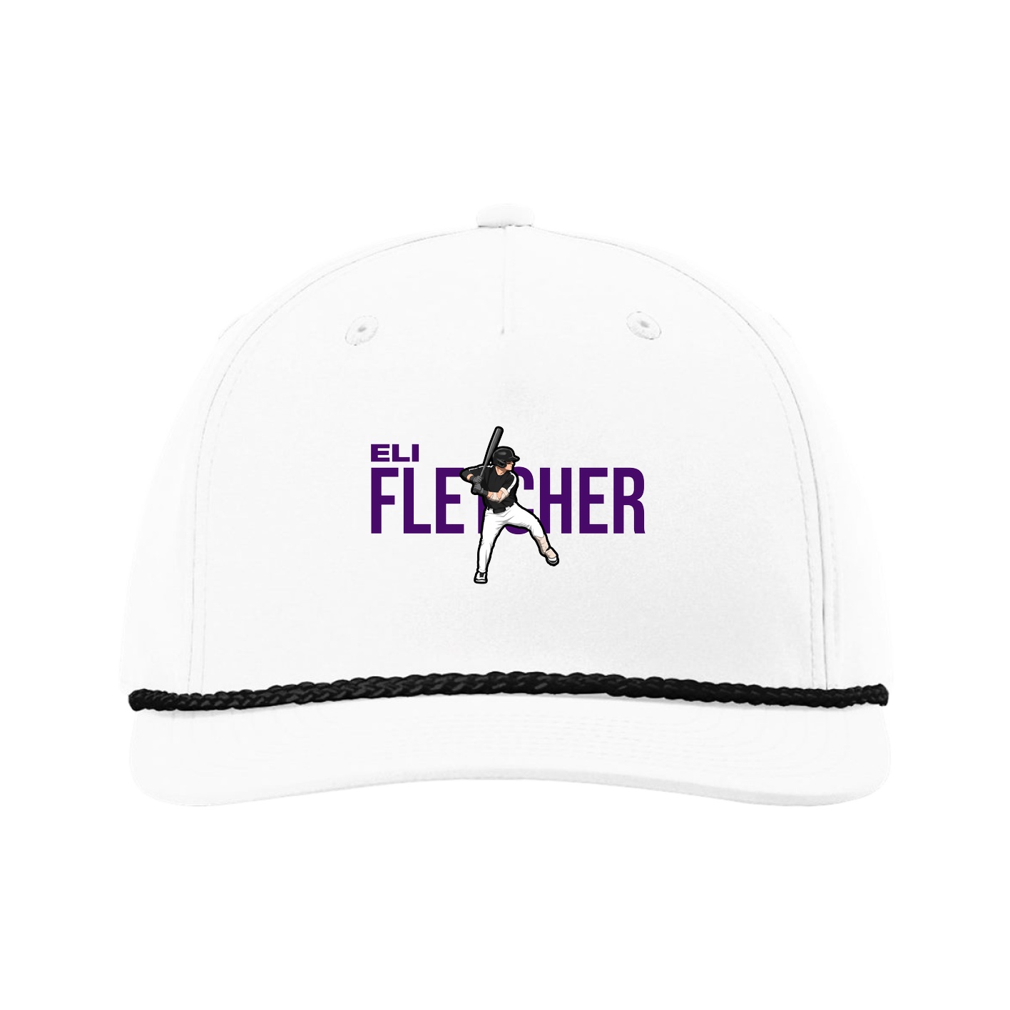 Five-Panel Classic Rope Cap — Player Name in White