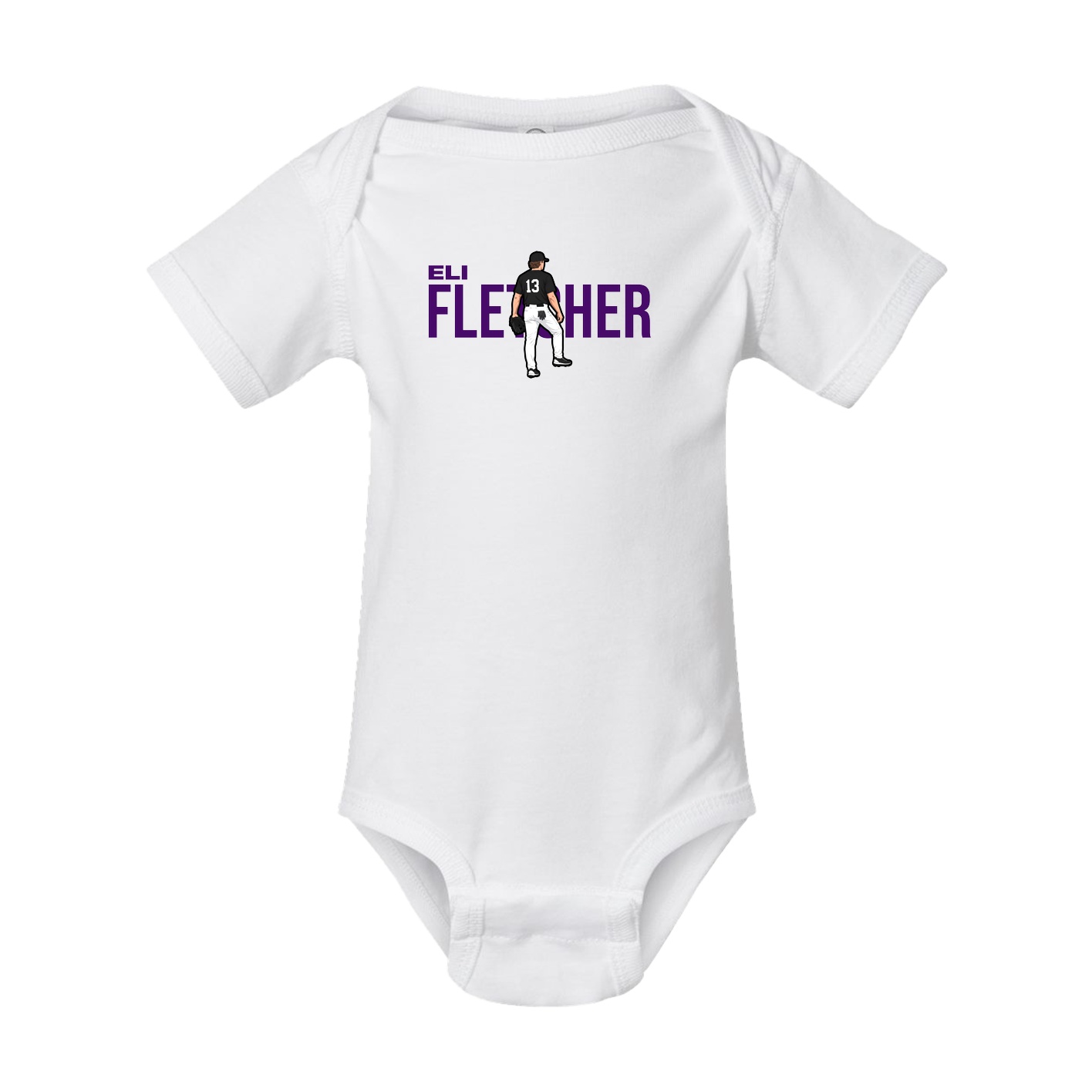 Baby Onesie — Player Name in White