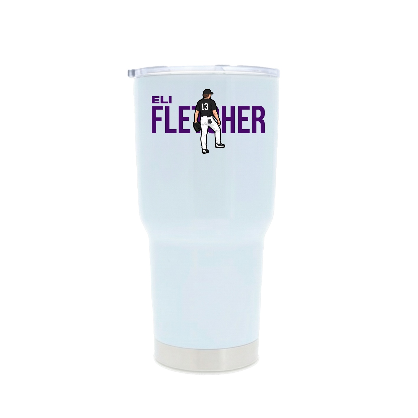 30oz Stainless Steel Tumbler — Player Name in White