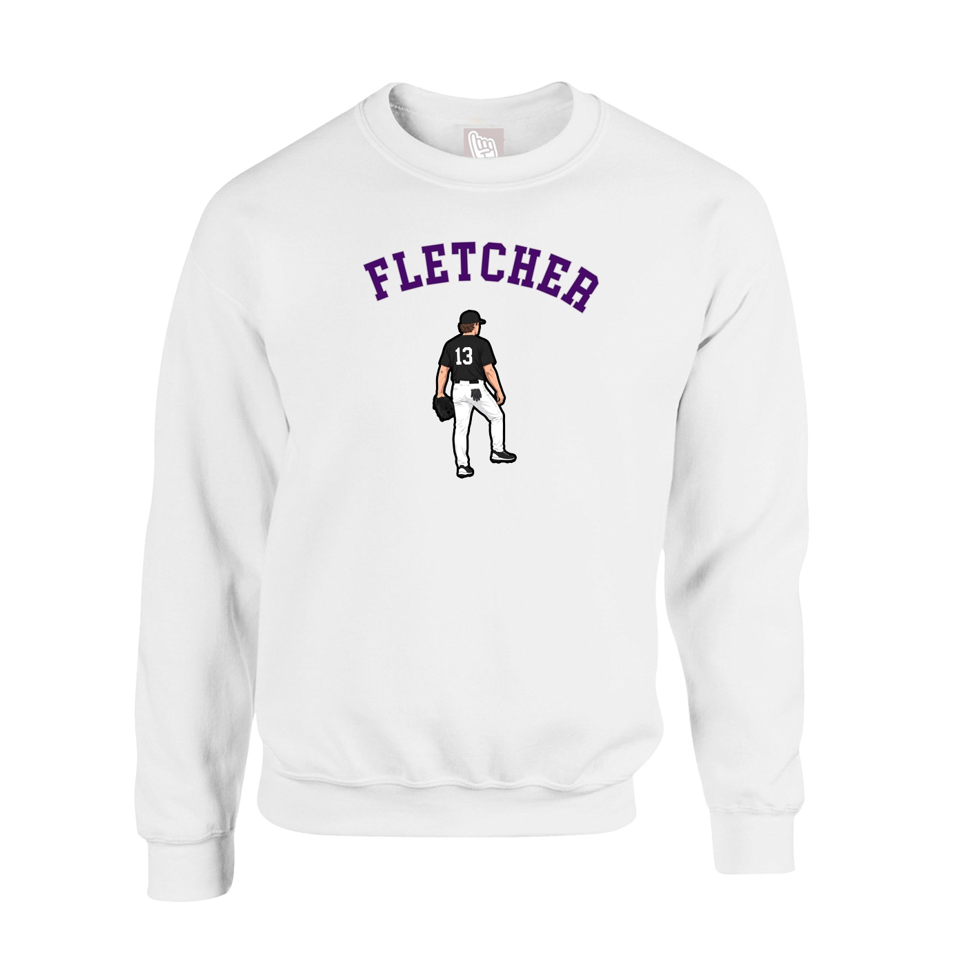 Fleece Crew — Shirsey Arch in White