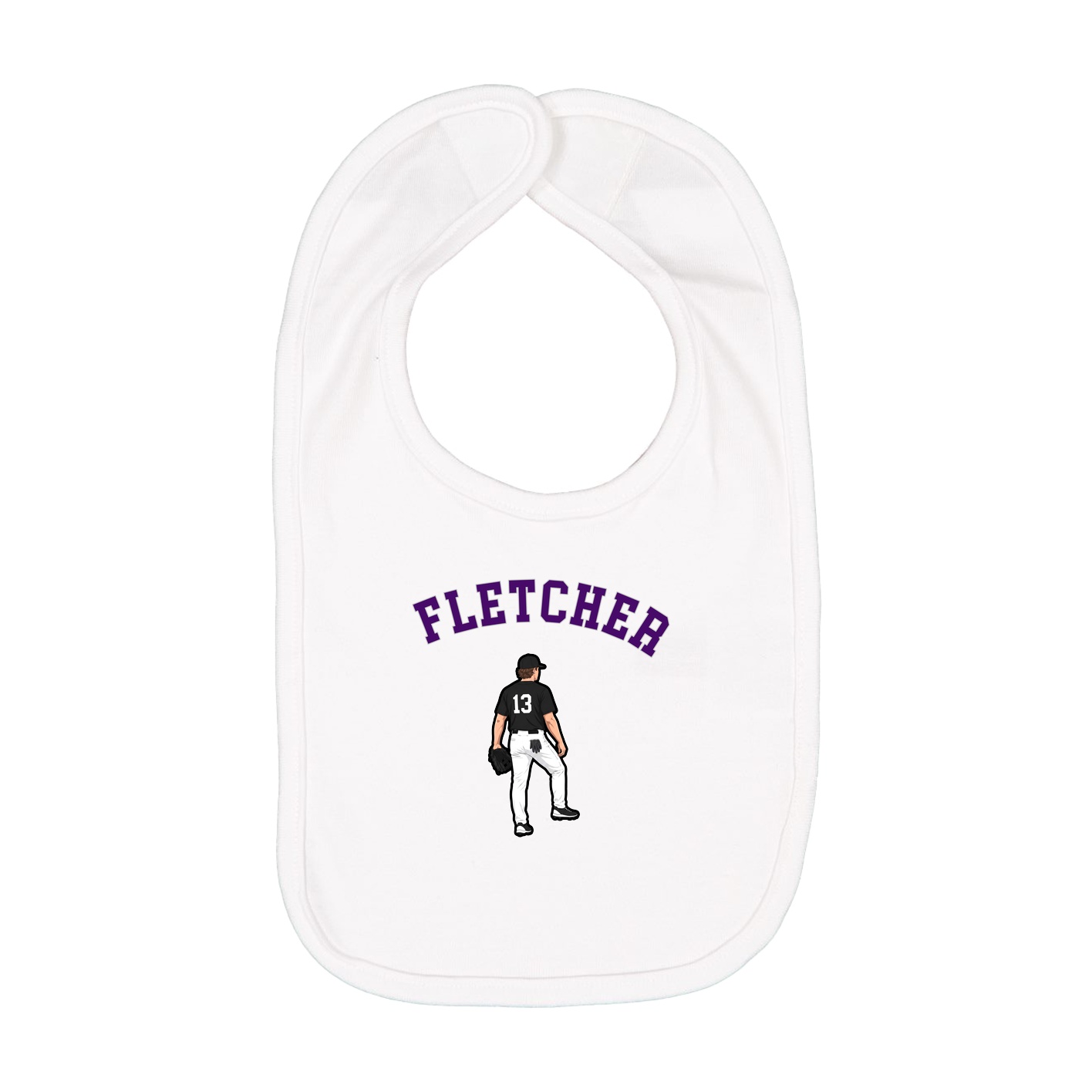 Infant Bib — Shirsey Arch in White