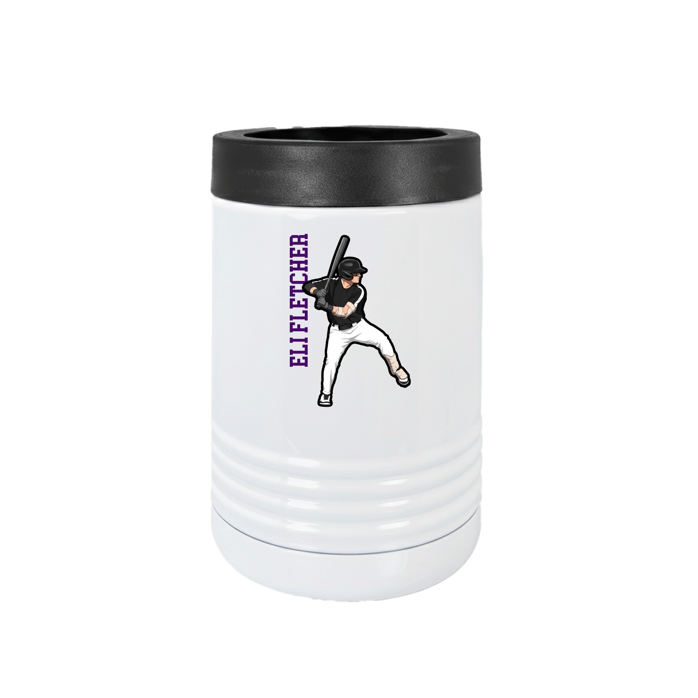 Beverage Holder — Name Vertical in White