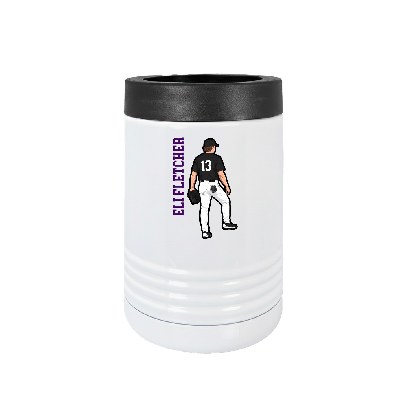 Beverage Holder — Name Vertical in White