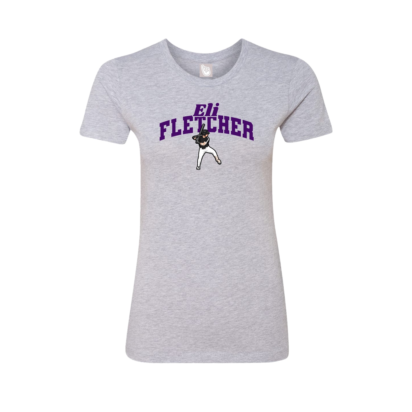 Fitted Women's Tee — Signature Arch in Grey