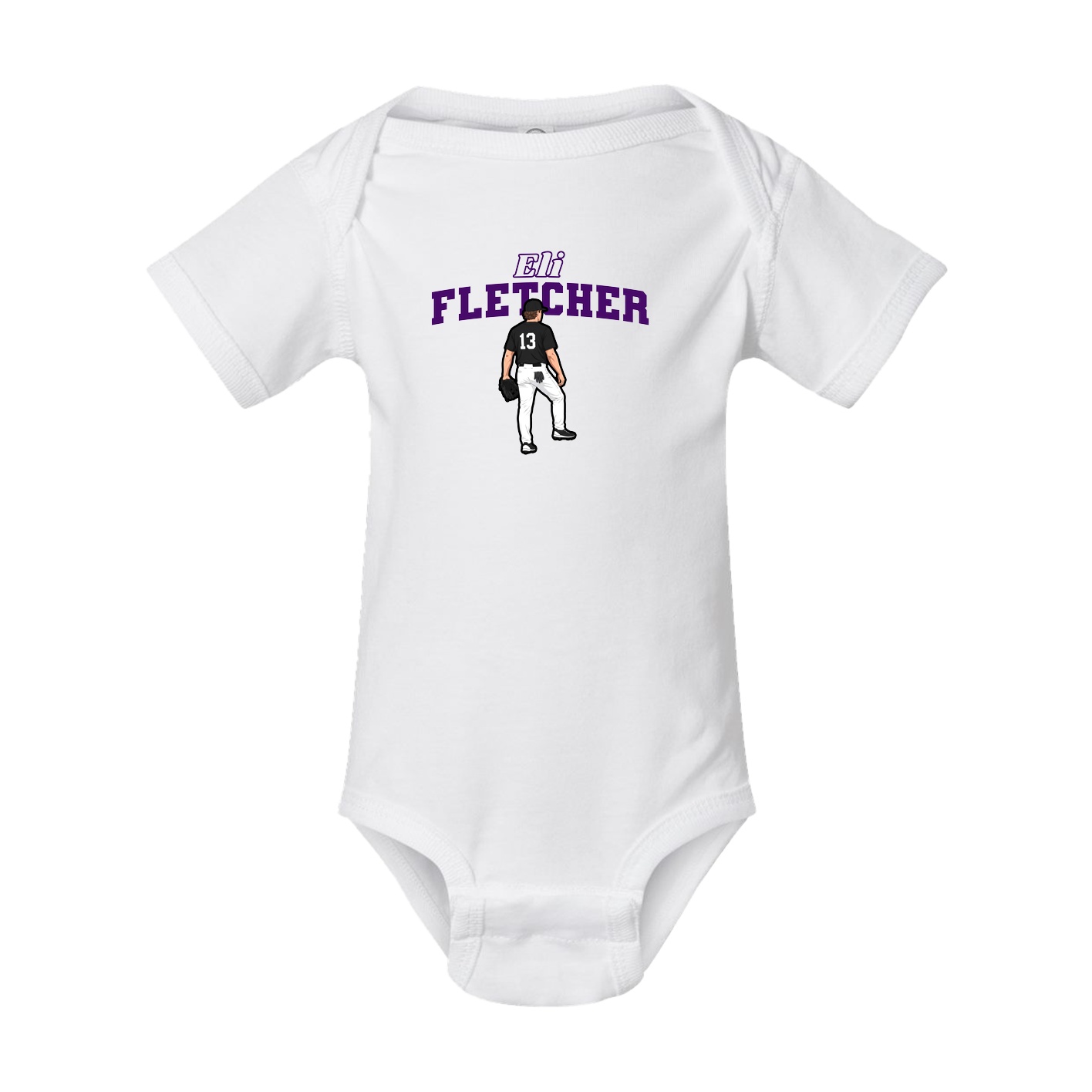 Baby Onesie — Name Arch in White