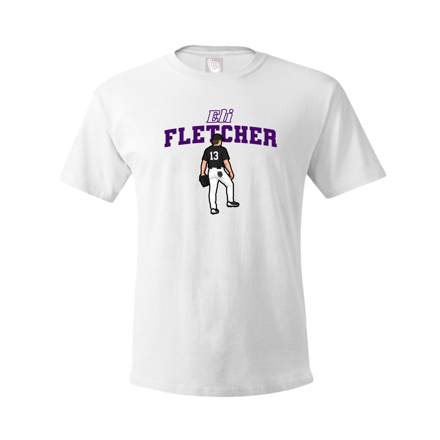 Youth Tee — Name Arch in White