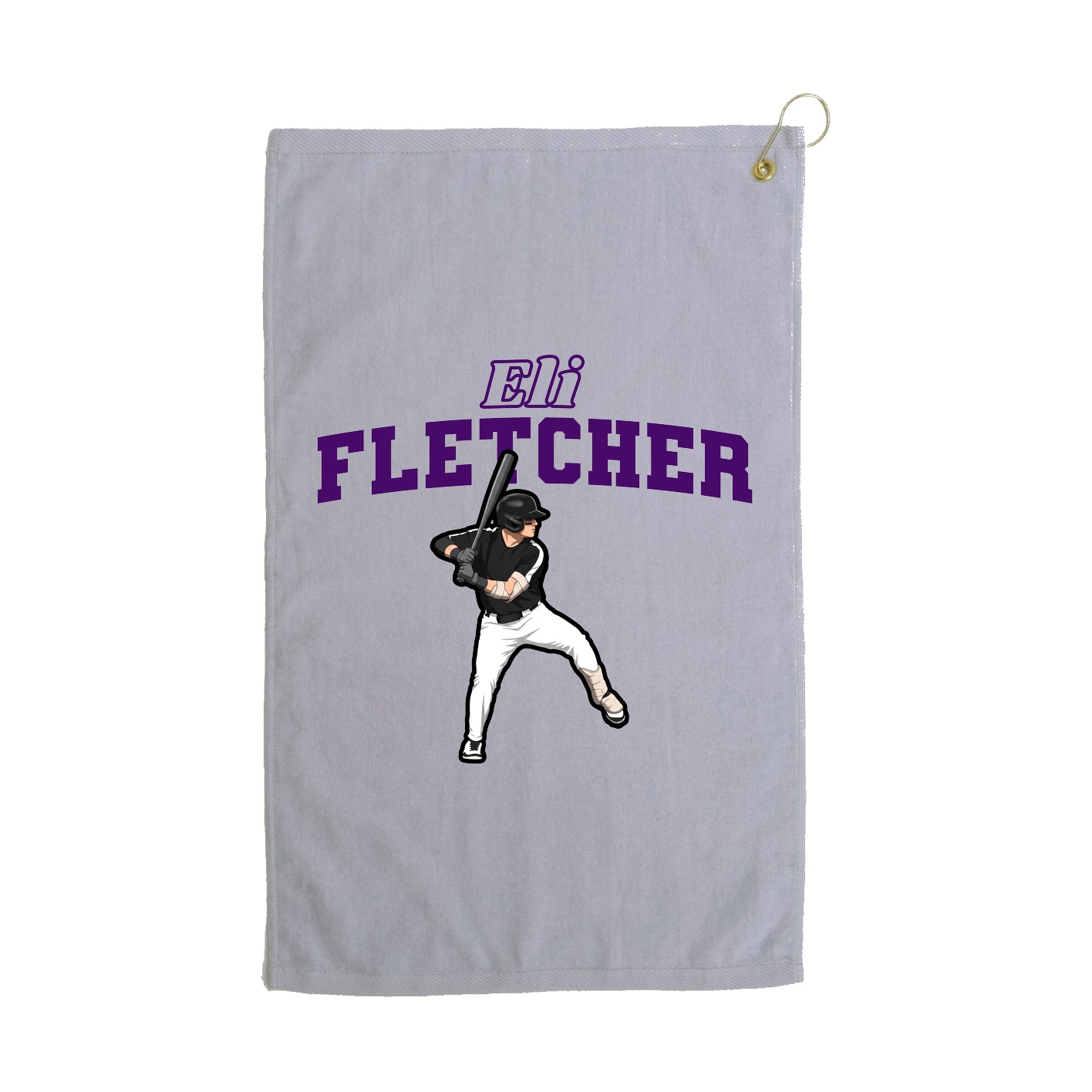 Golf Towel — Name Arch in Grey