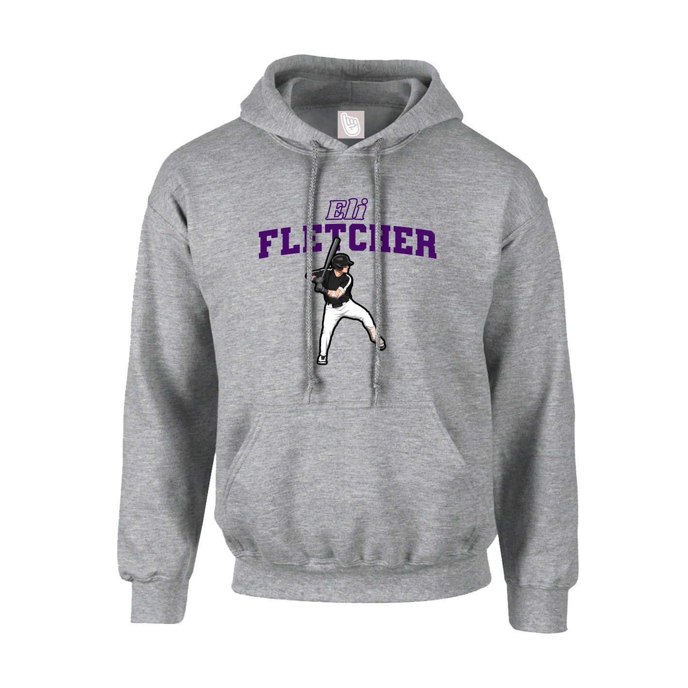 Hoodie — Name Arch in Grey