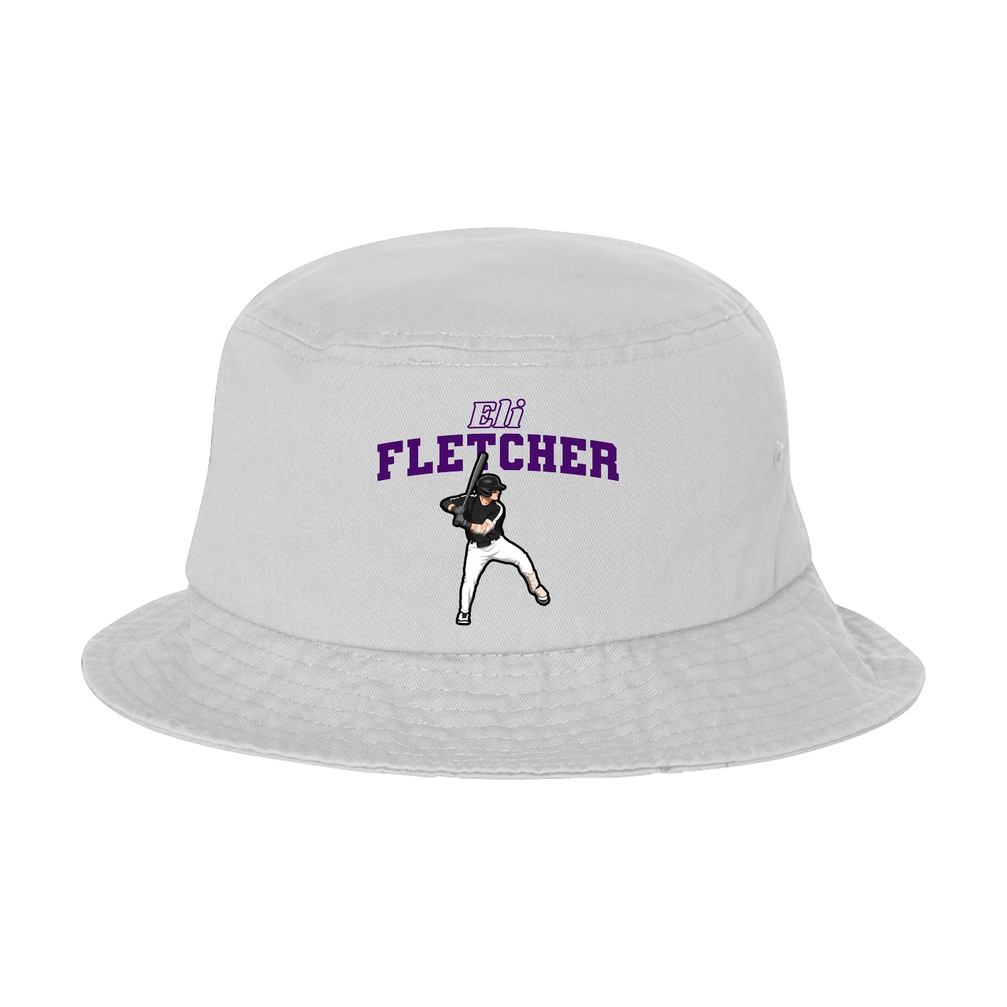 Bucket Cap — Name Arch in White