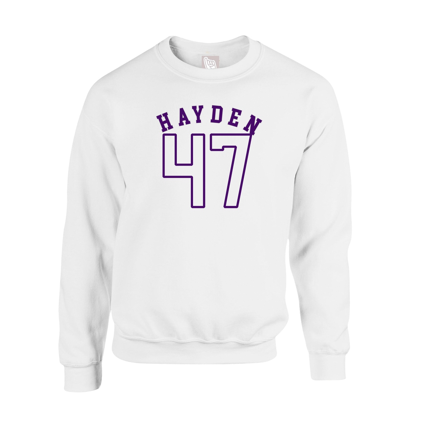 Fleece Crew — Shirsey Arch in White
