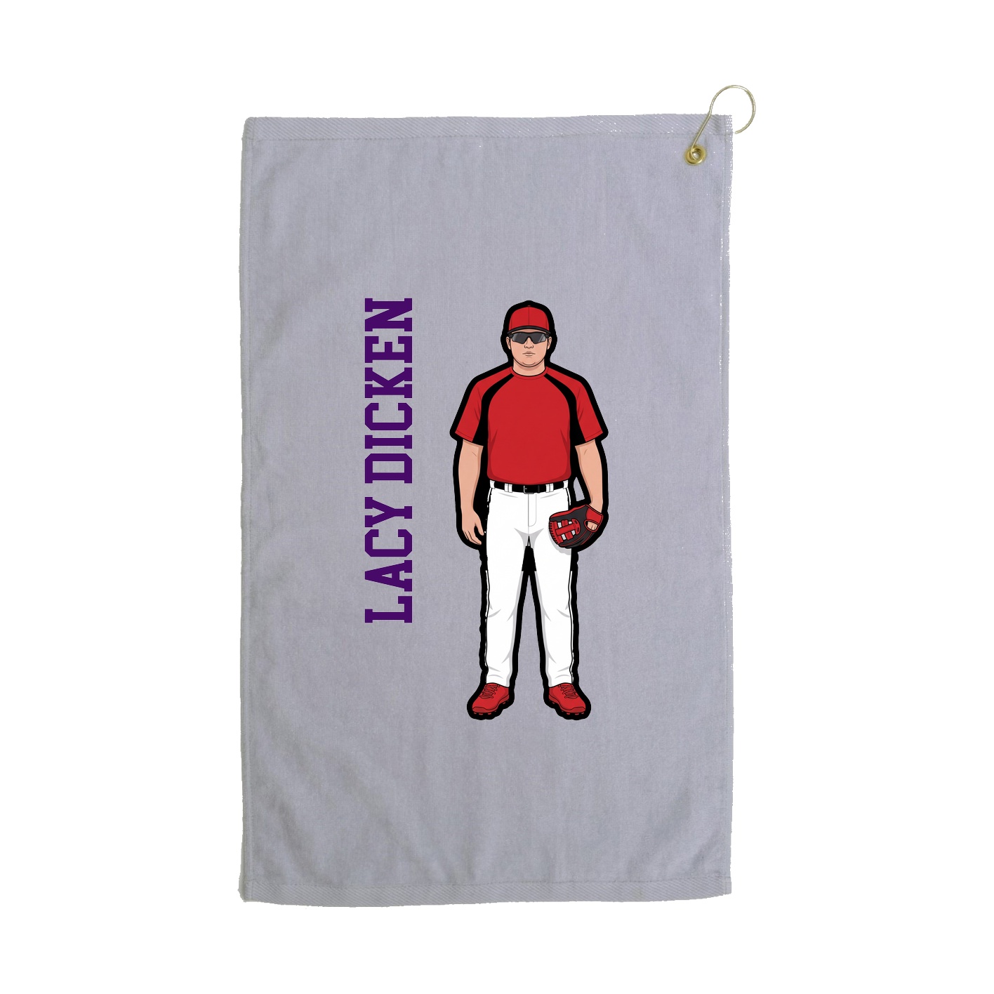 Golf Towel — Name Vertical in Grey