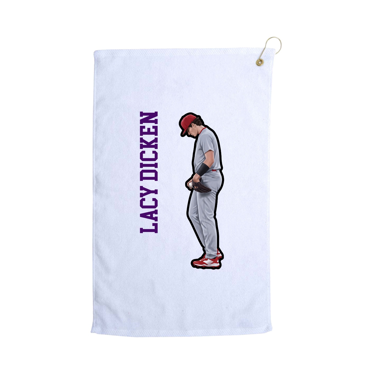 Golf Towel — Name Vertical in White