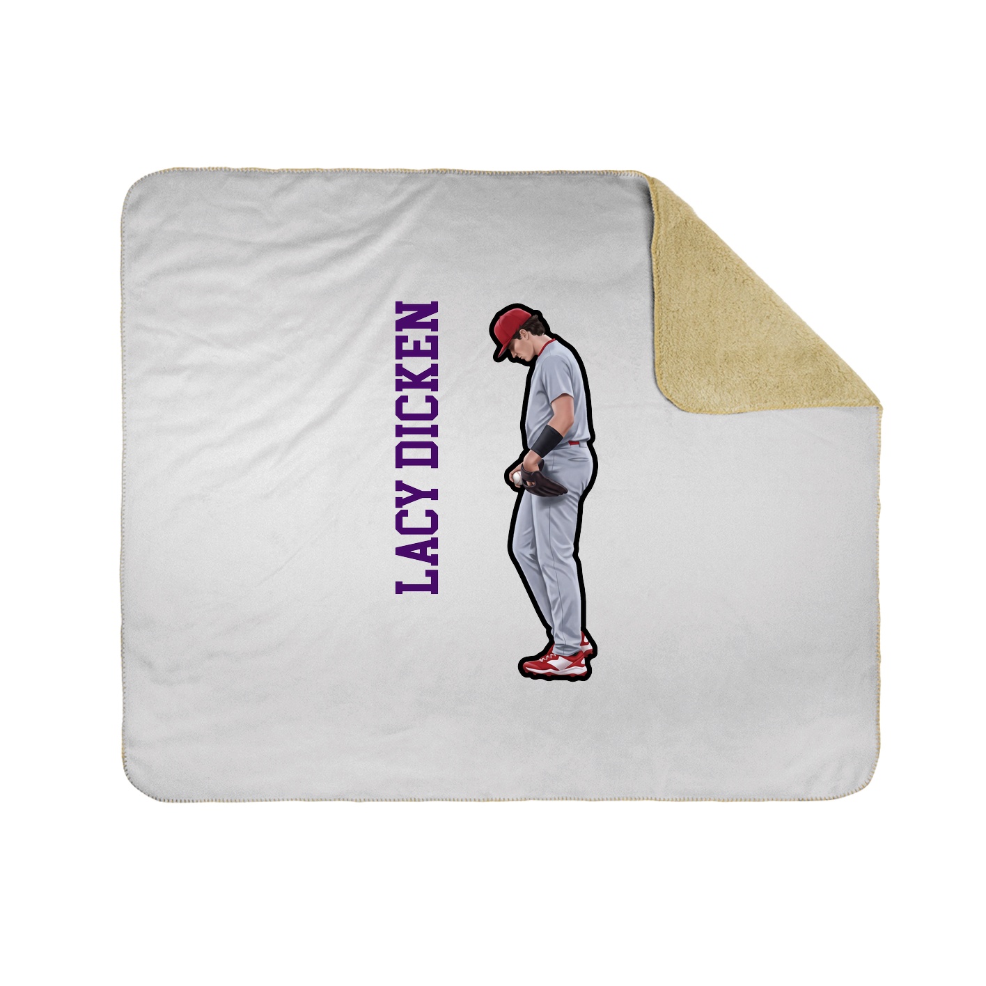 Throw Blanket — Name Vertical in White