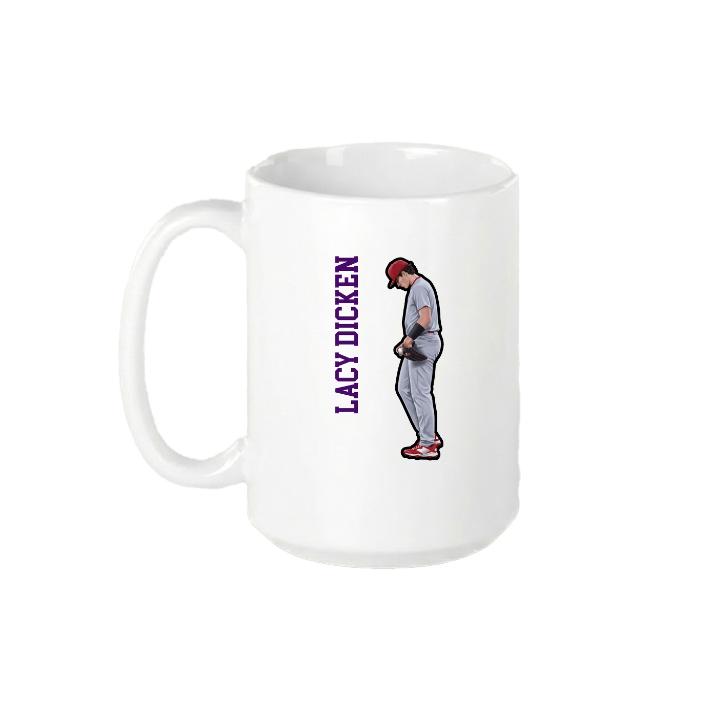 15oz Coffee Mug — Name Vertical in White