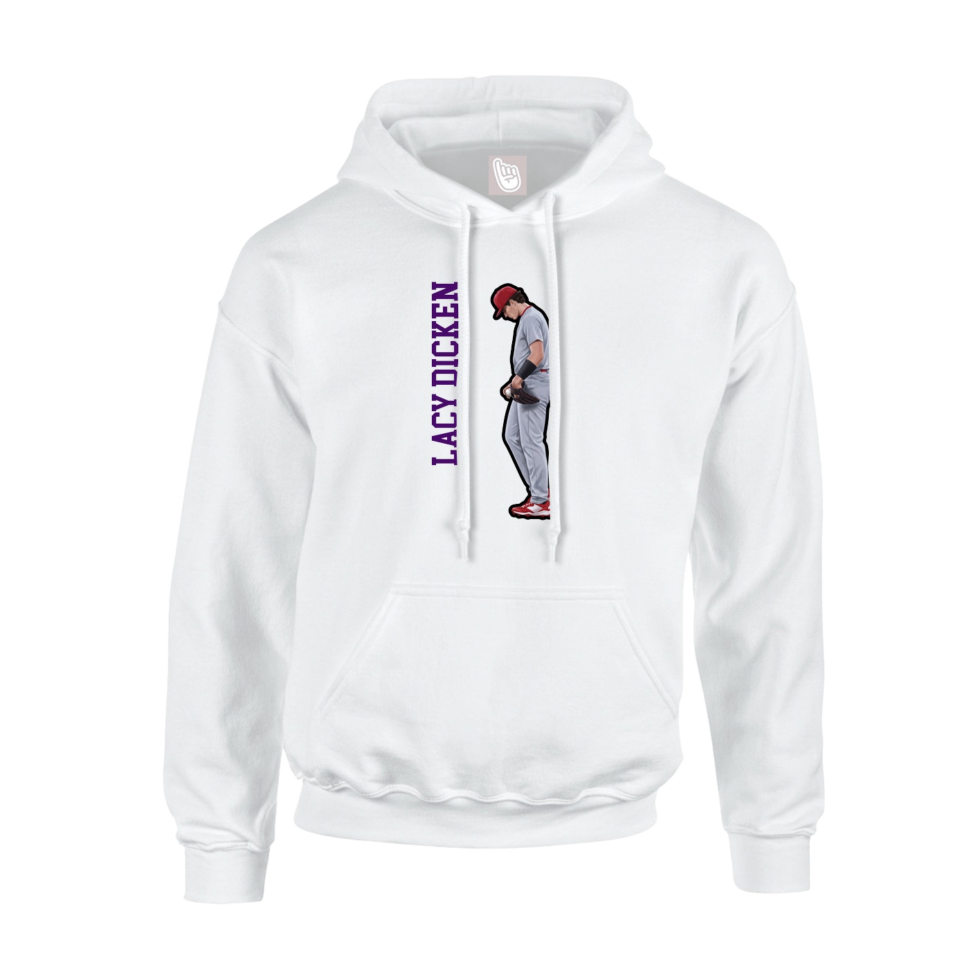 Youth Hoodie — Name Vertical in White