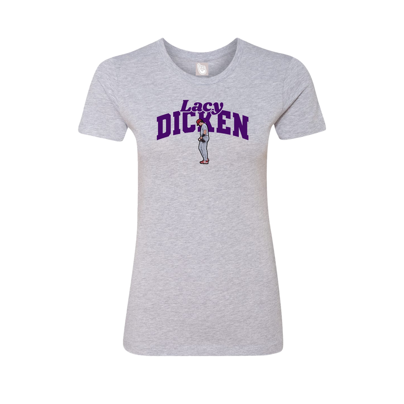 Fitted Women's Tee — Signature Arch in Grey