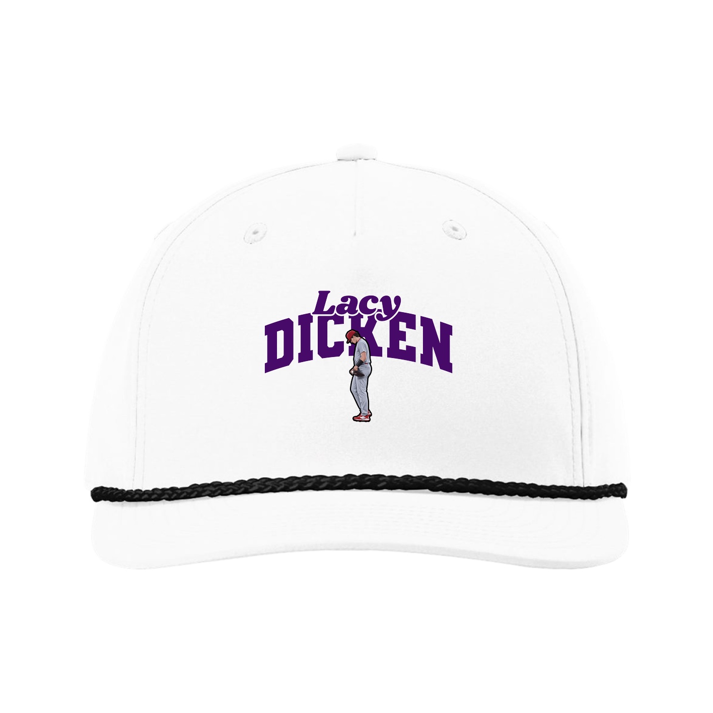 Five-Panel Classic Rope Cap — Signature Arch in White
