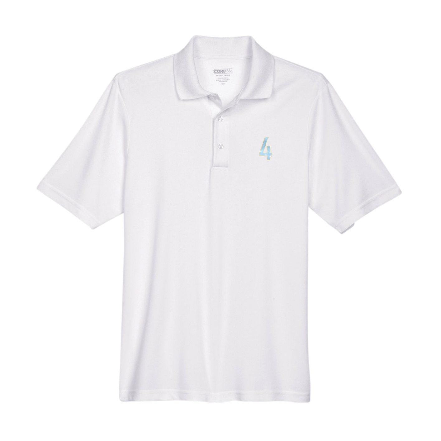 Performance Polo — Front Shirsy in White