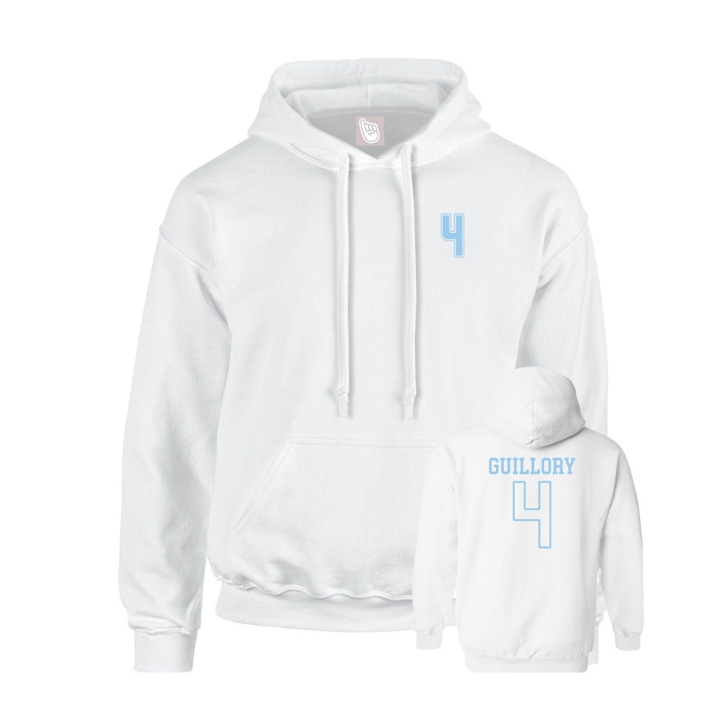 Hoodie — Chest Back in White