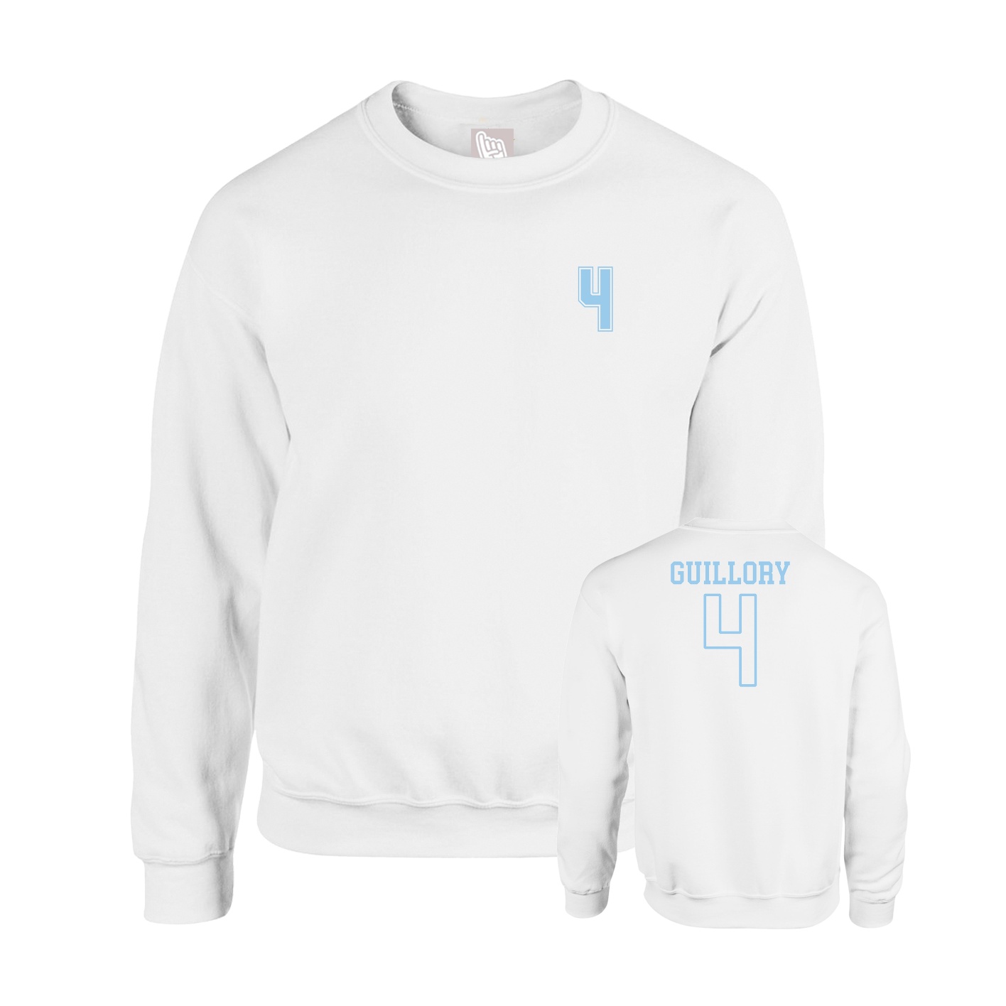 Fleece Crew — Chest Back in White