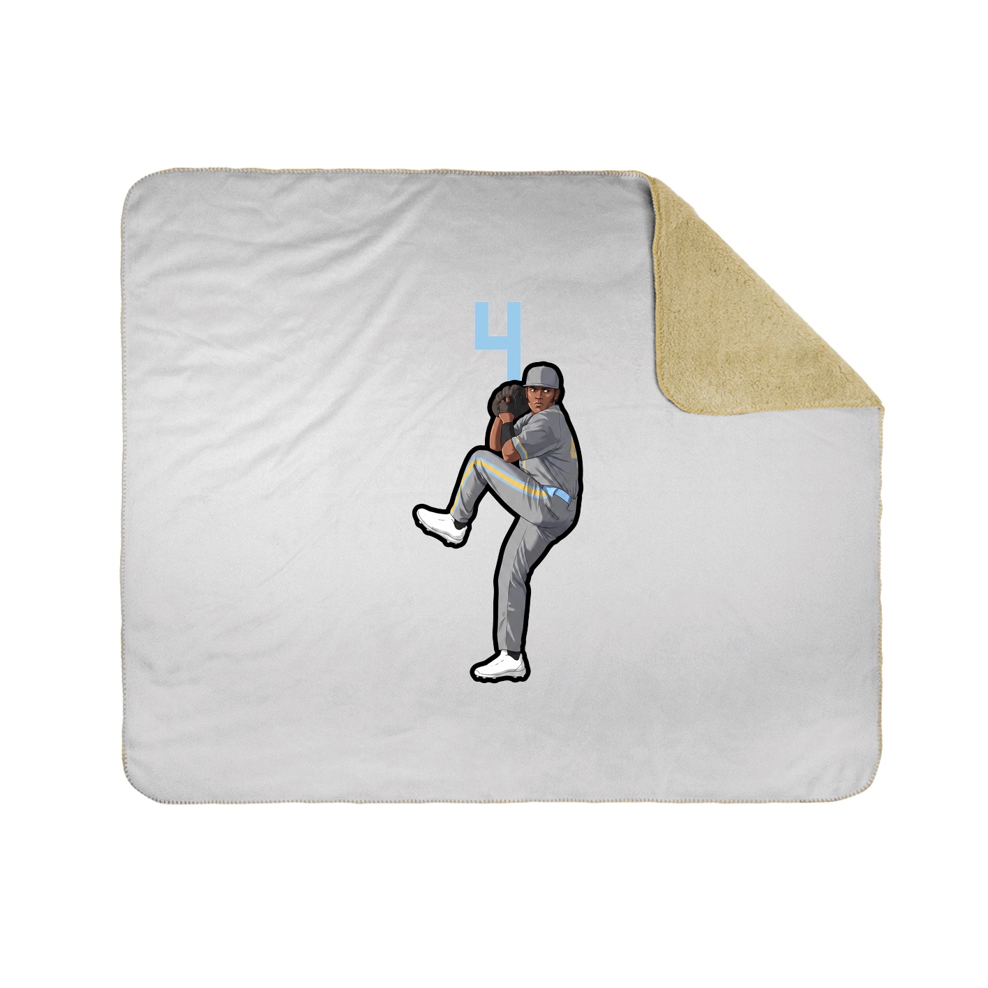 Throw Blanket — Number Top in White