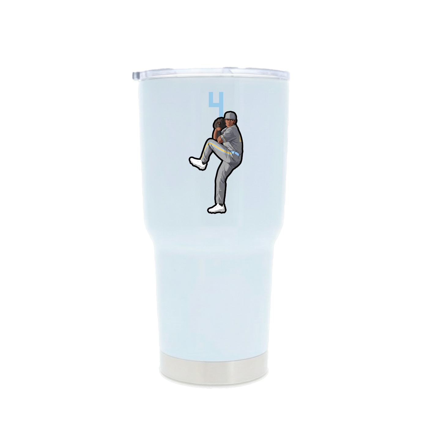 30oz Stainless Steel Tumbler — Number Top in White