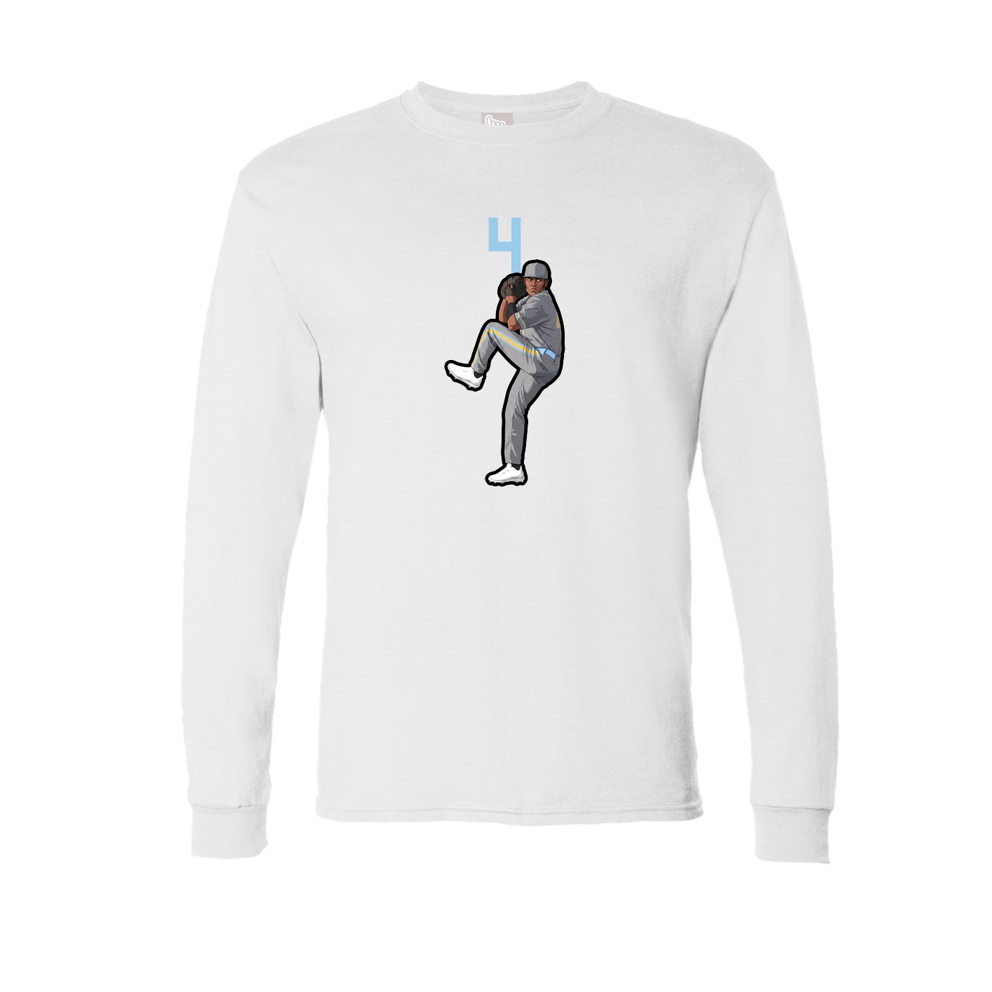 Long Sleeve Tee — Number Top in White