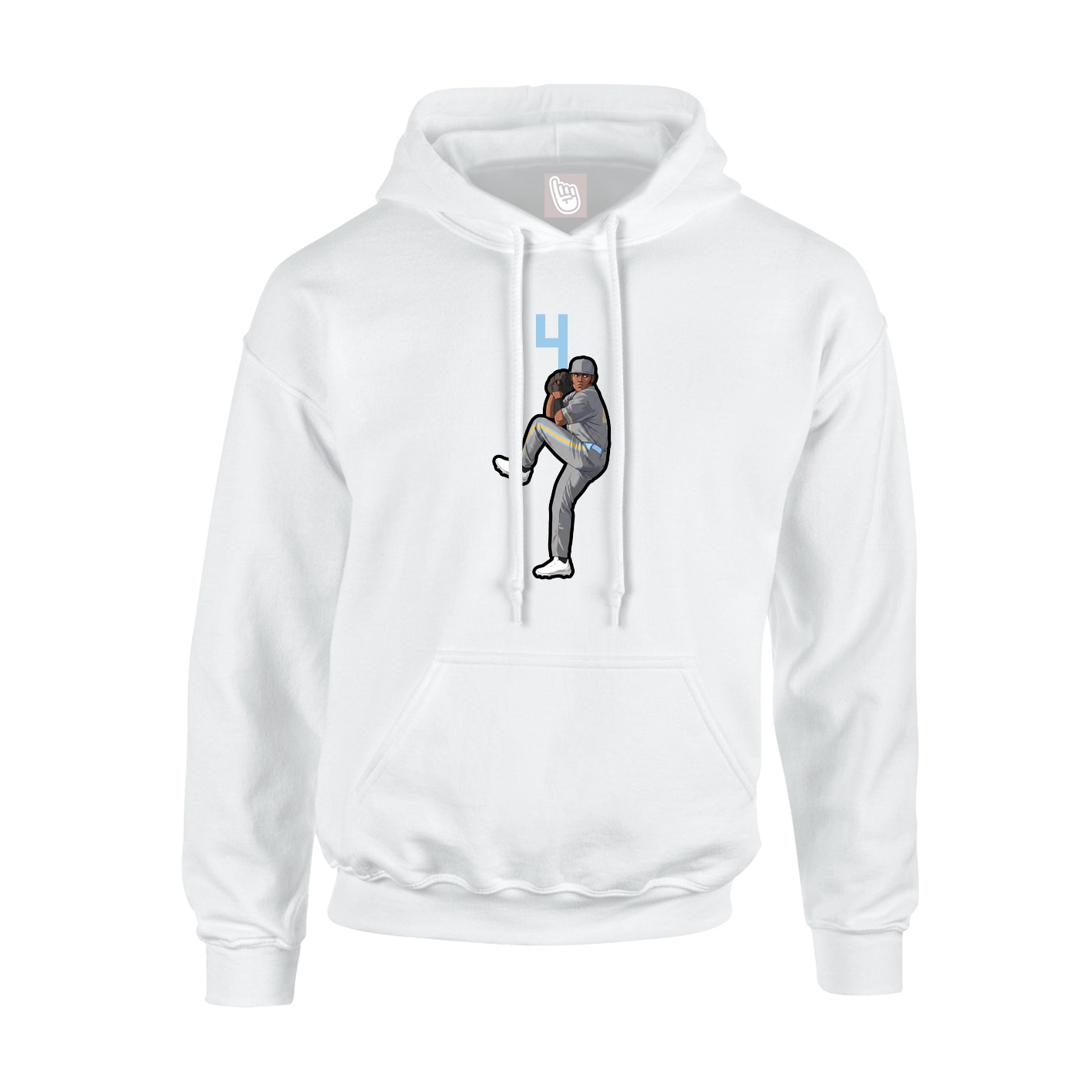 Youth Hoodie — Number Top in White